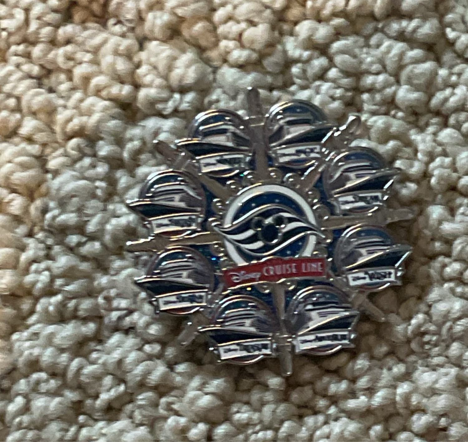 Disney Cruise Line 8 Ship Fleet Compass Pin front
