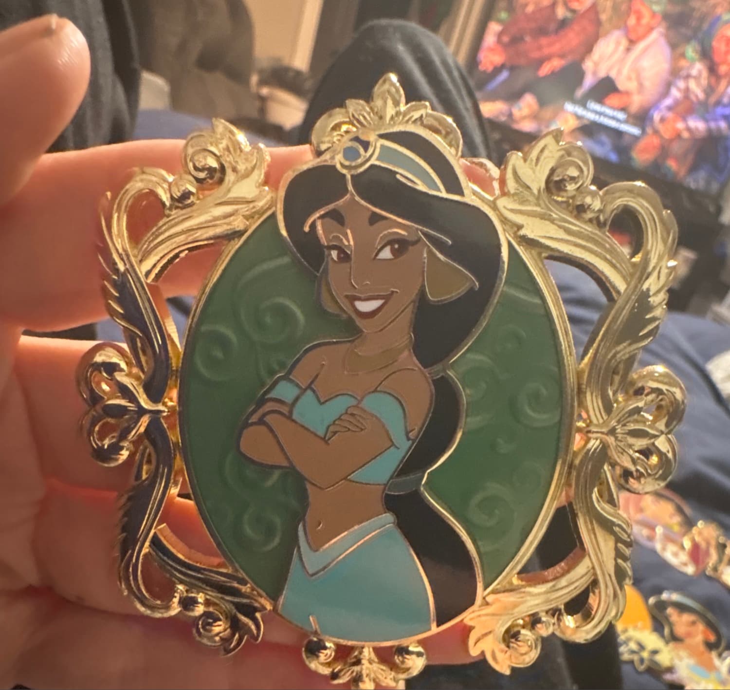 Princess Jasmine Aladdin Pink Al A Mode Cameo Pin front