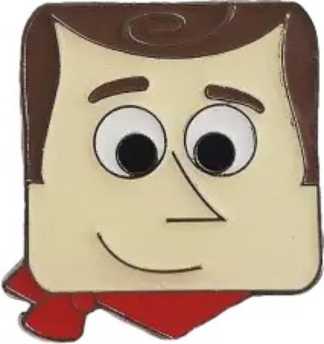 Woody Square Face Pin front