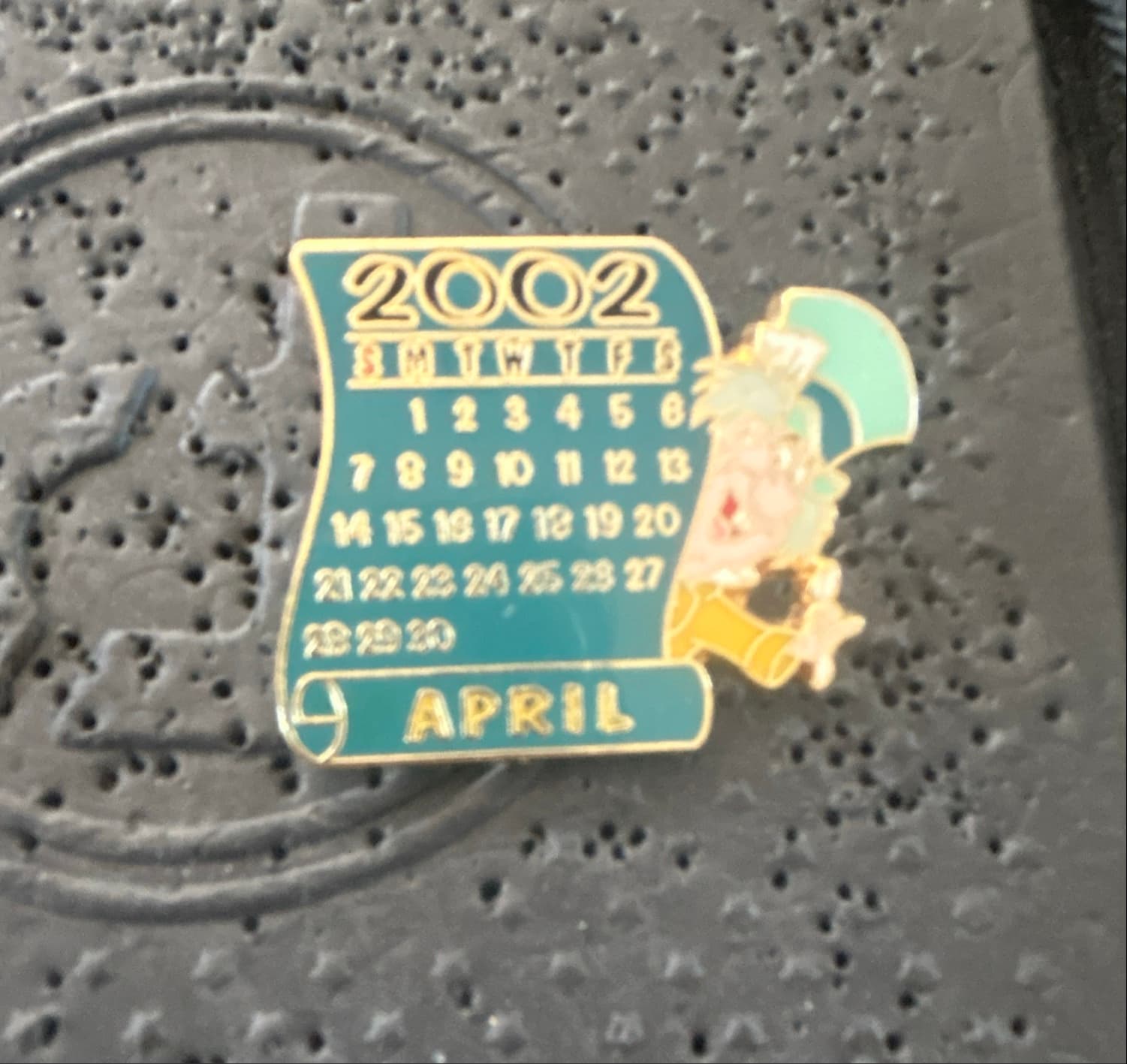 Mad Hatter April 2002 Calendar Pin - 12 Months of Magic front
