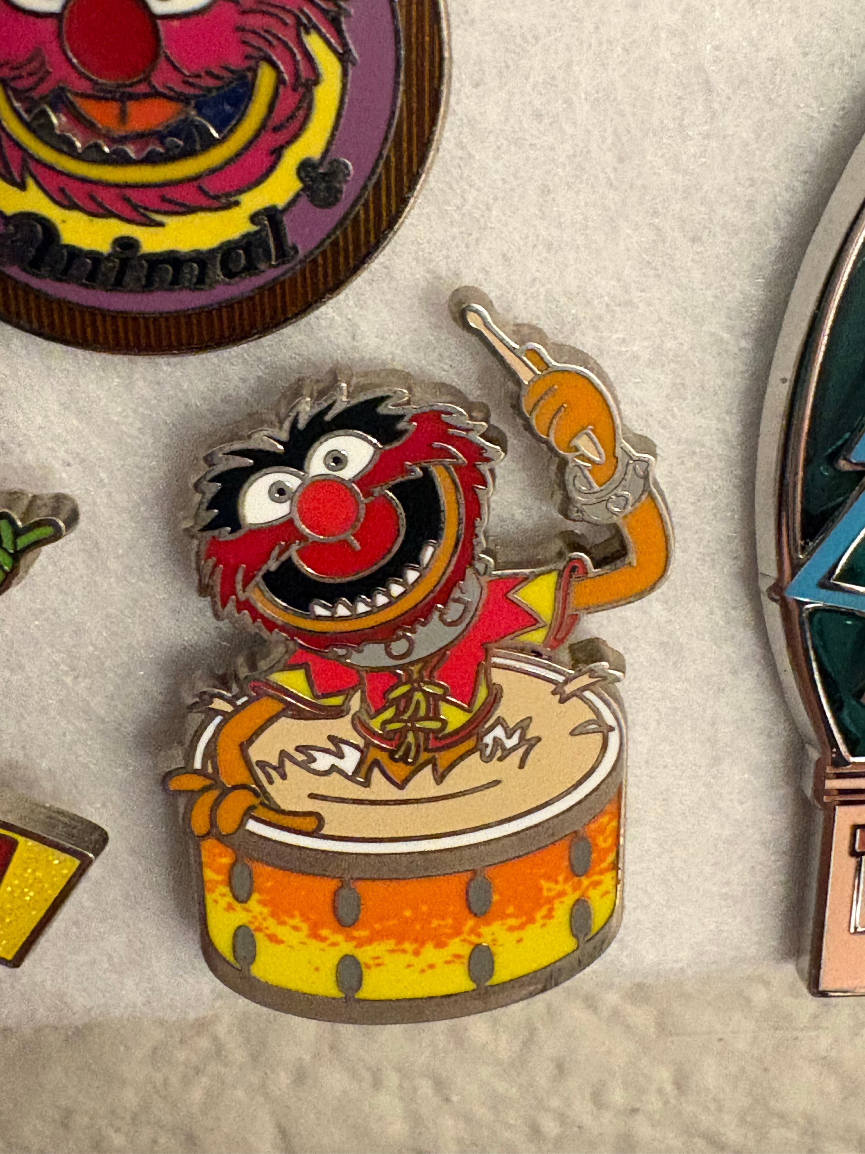 The Muppets Animal Playing Drums Pin front