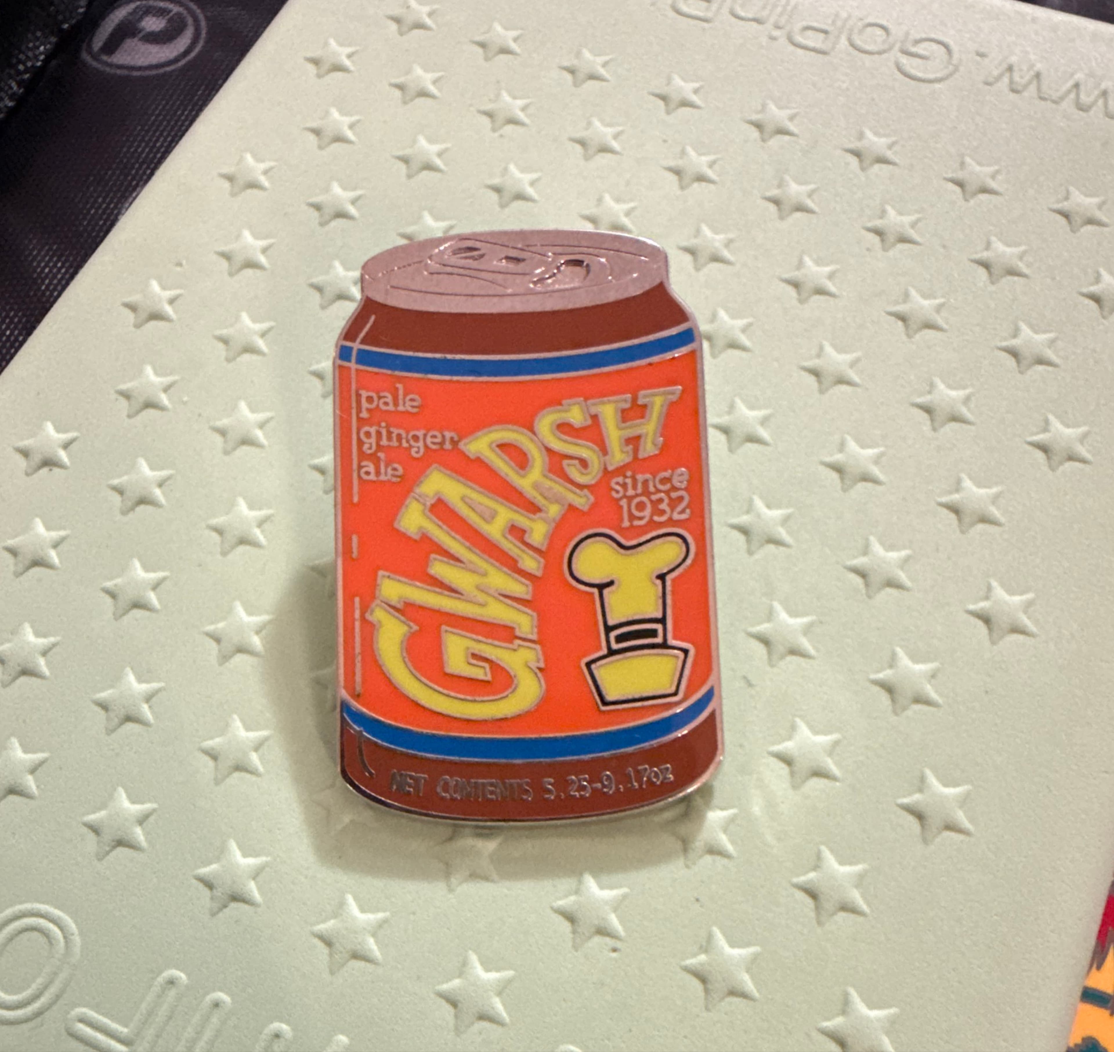 Goofy (Gawrsh Pale Ginger Ale) Soda Can Pin front