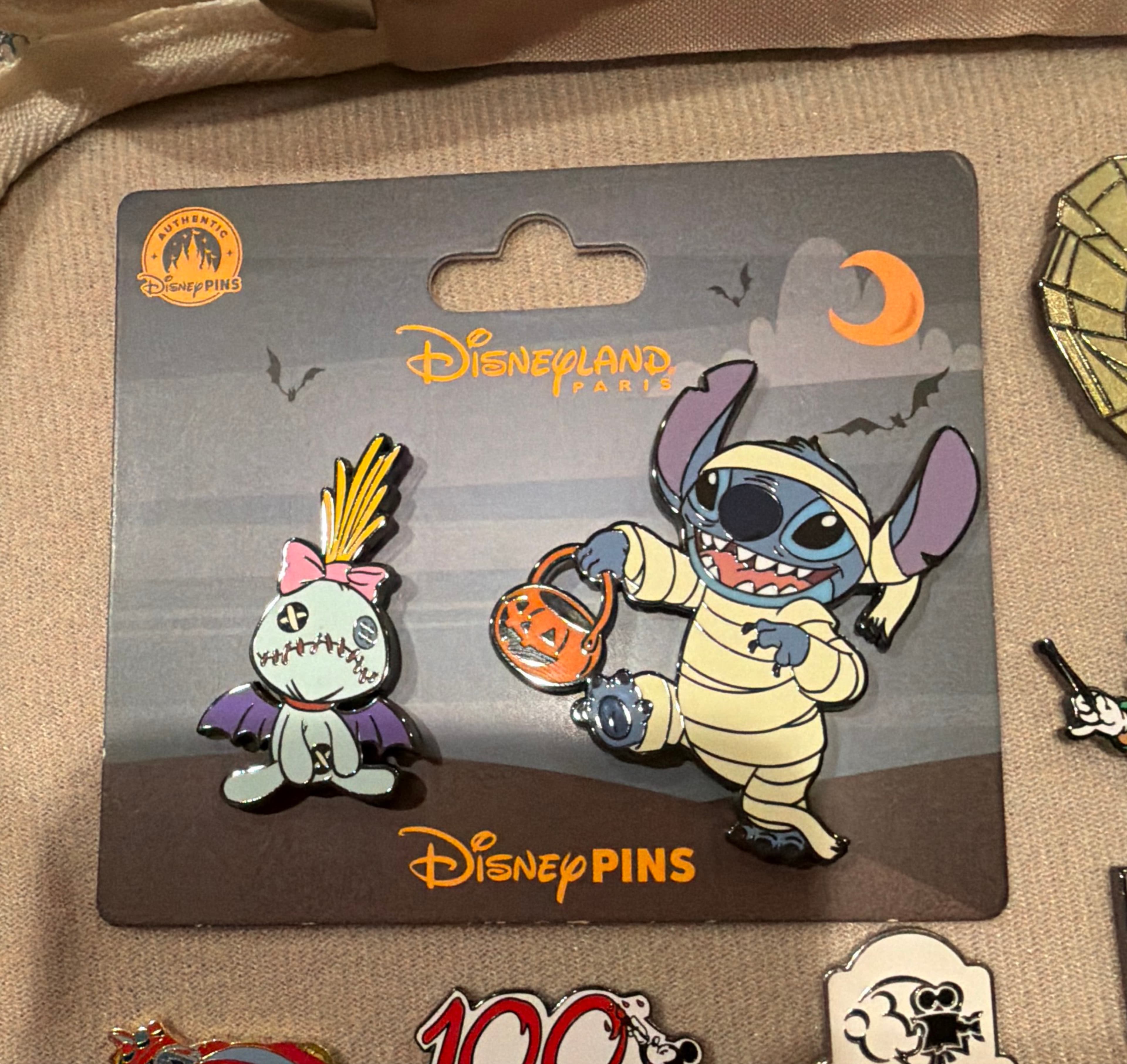 Stitch and Scrump Halloween 2025 Pin Set front