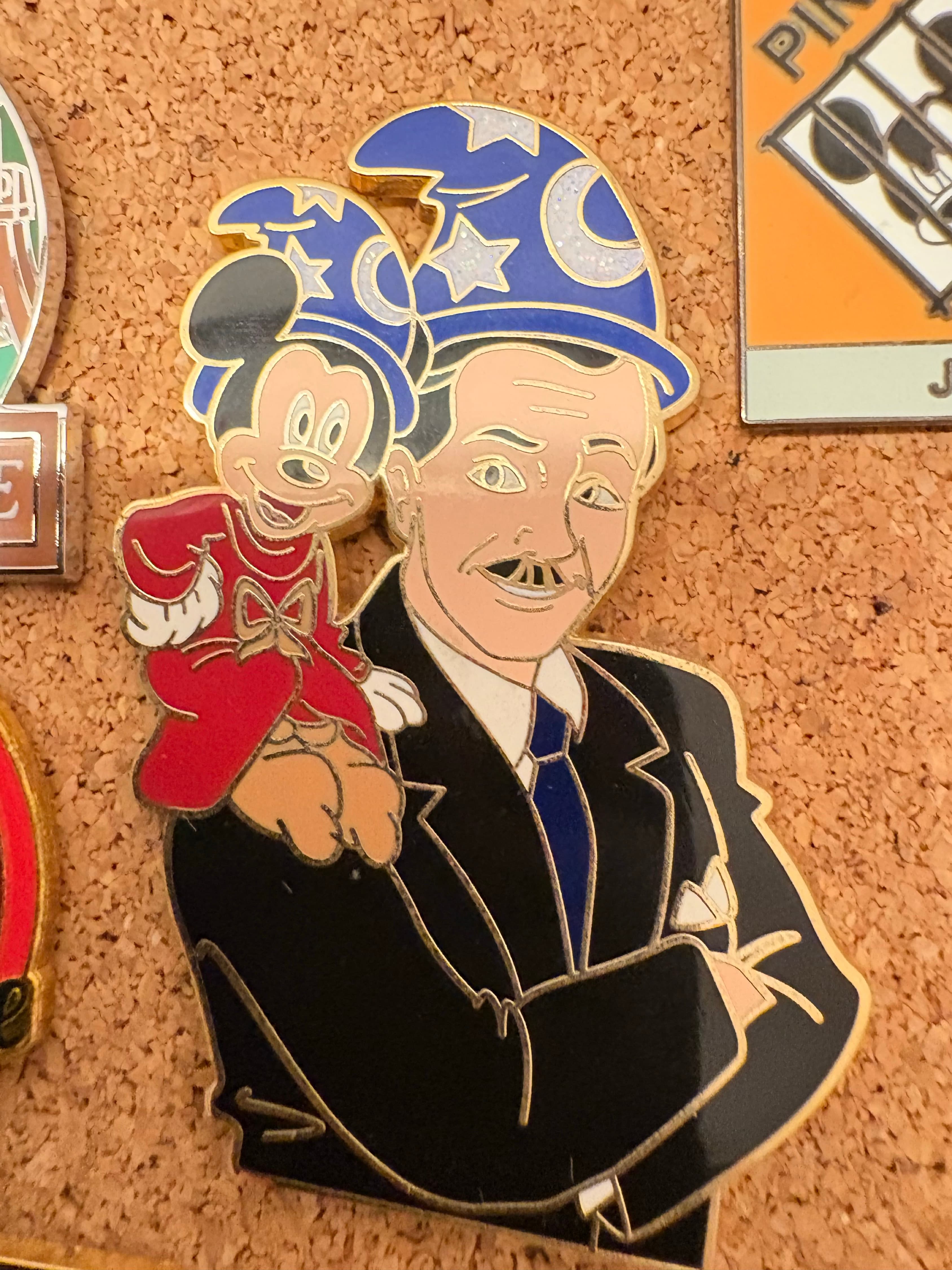 Walt Disney with Sorcerer Mickey on Shoulder fantasy front