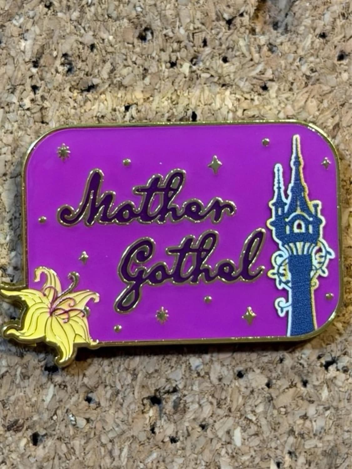 Mother Gothel Signature Name Plate Pin front