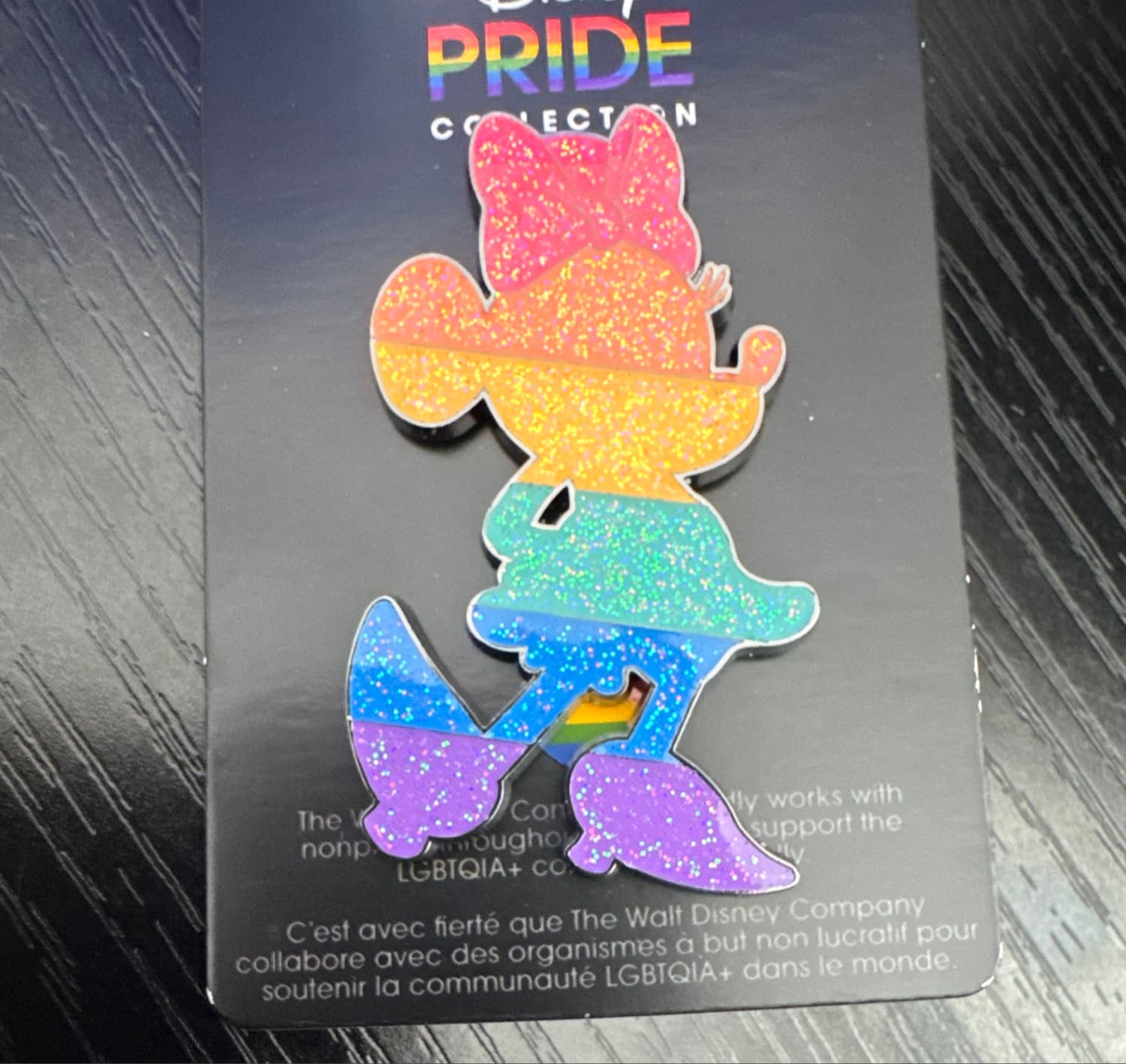 Minnie Mouse Rainbow Glitter Pride Collection Pin front