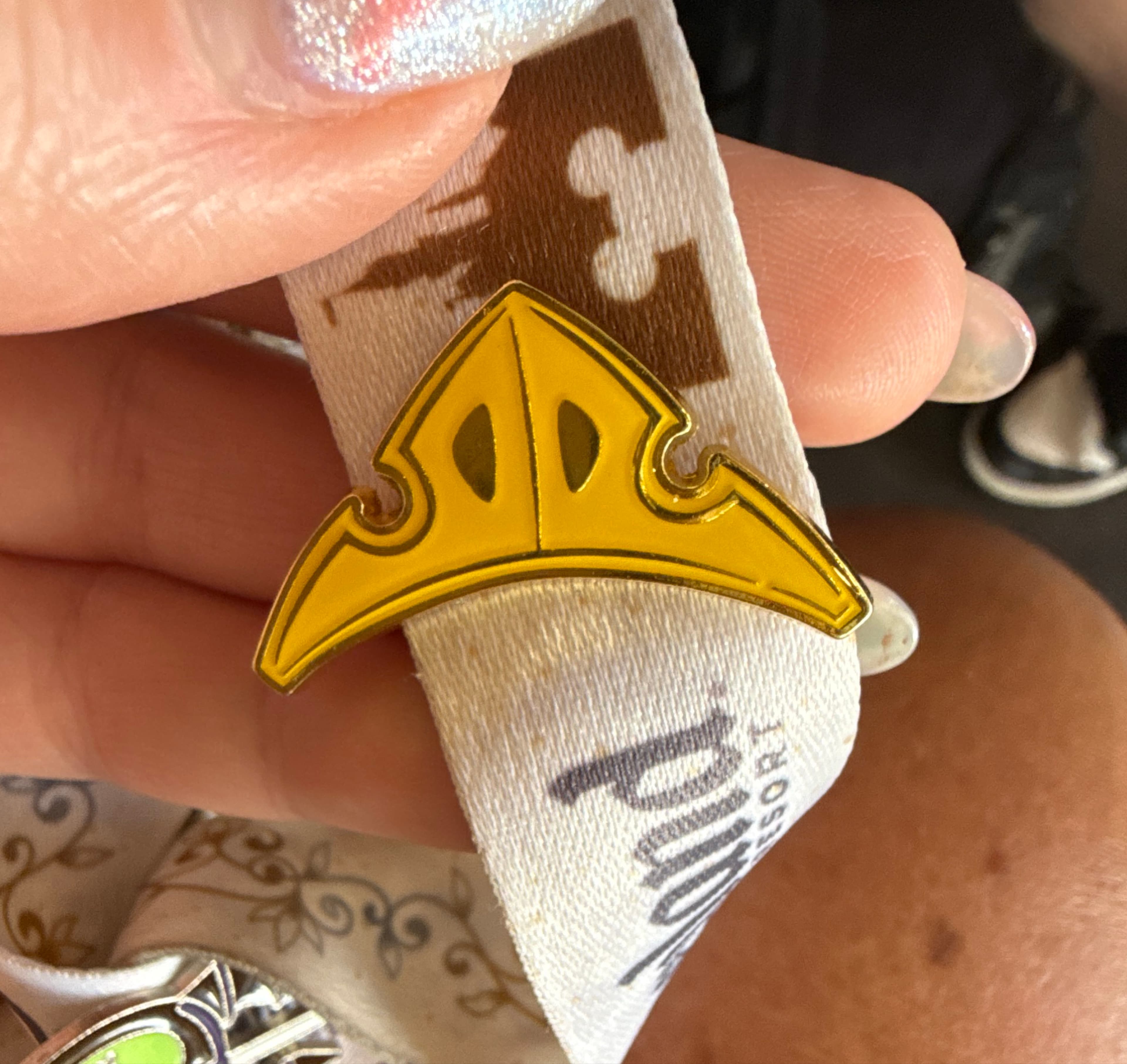 Gold Princess Crown Pin front