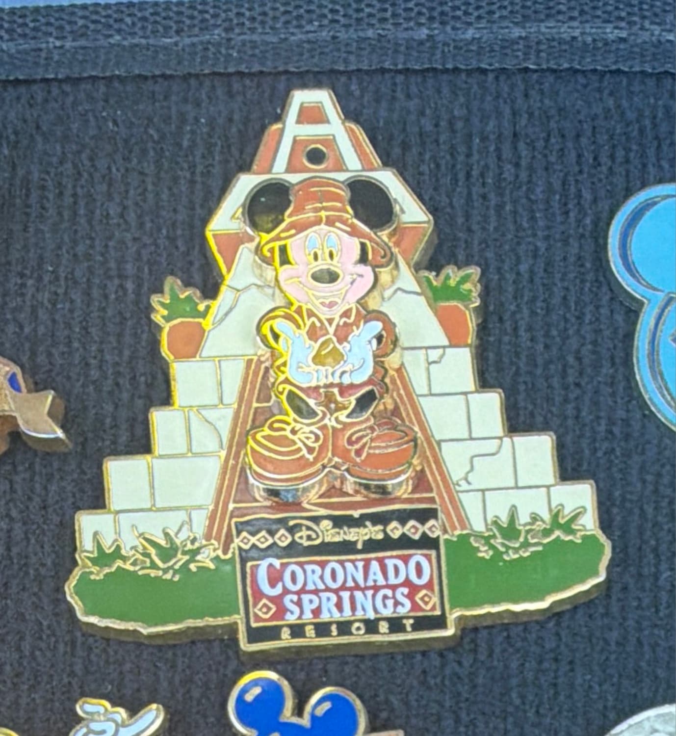 Mickey Mouse Safari Outfit Coronado Springs Resort Pyramid Pin front