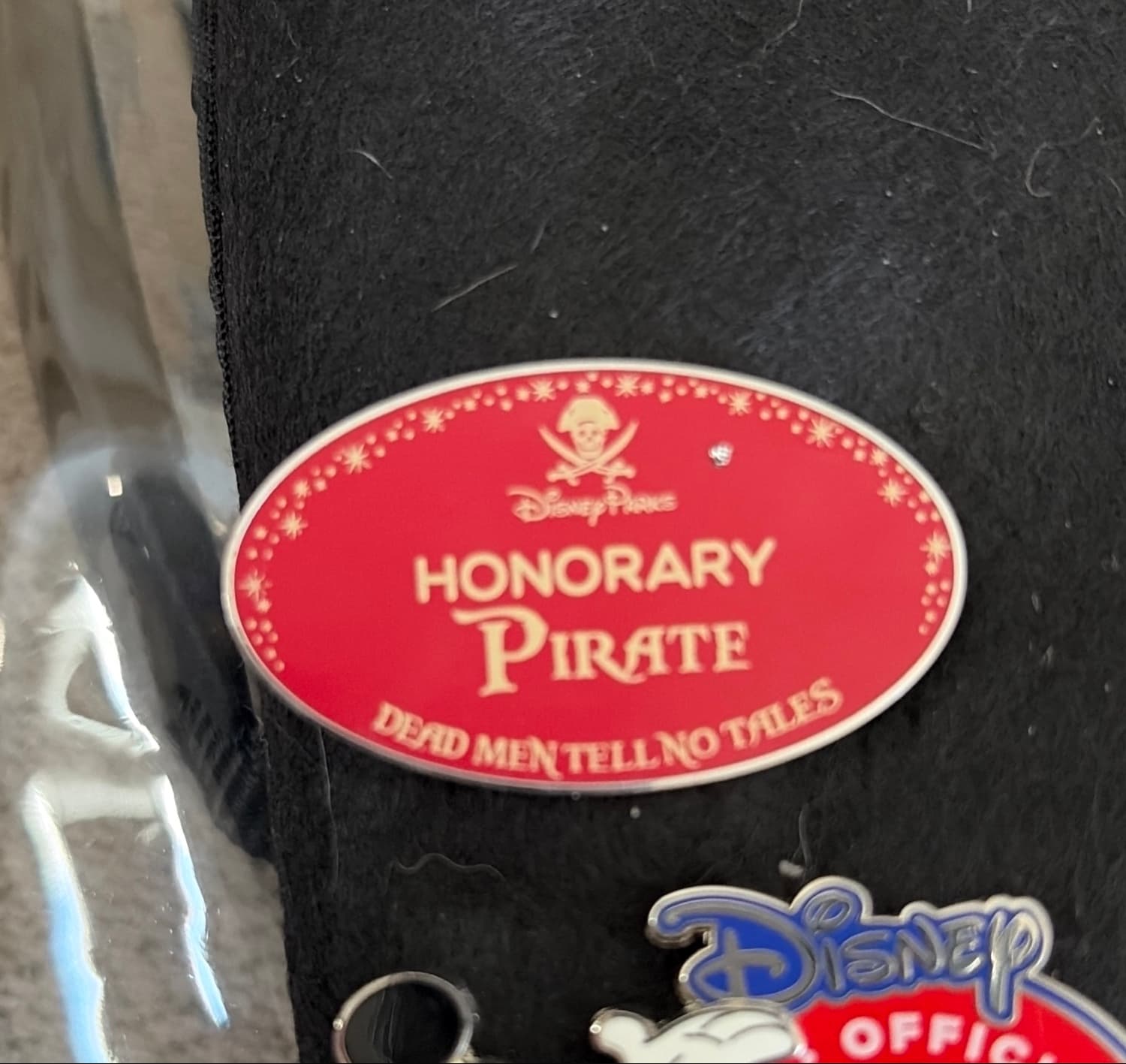 Honorary Pirate Name Tag Pin front