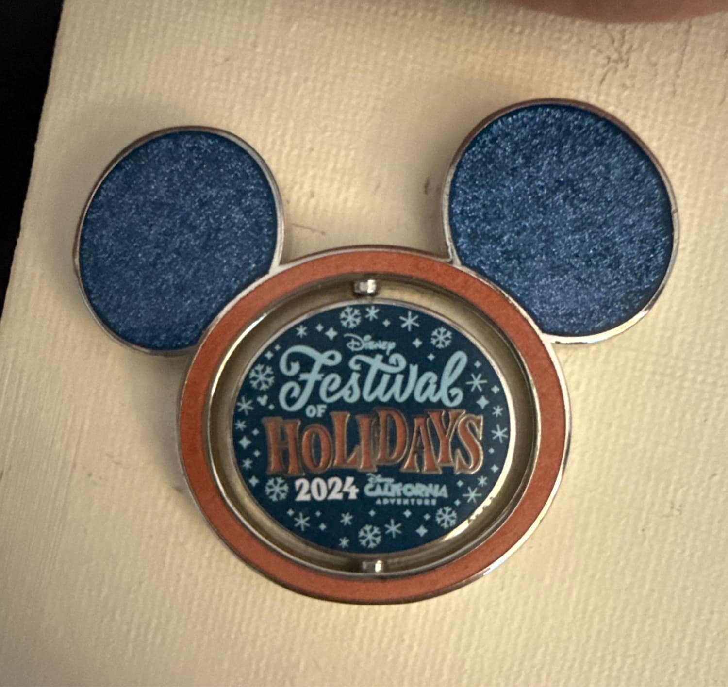 Mickey Icon Festival of Holidays 2024 Spinner Pin - Disney California Adventure front