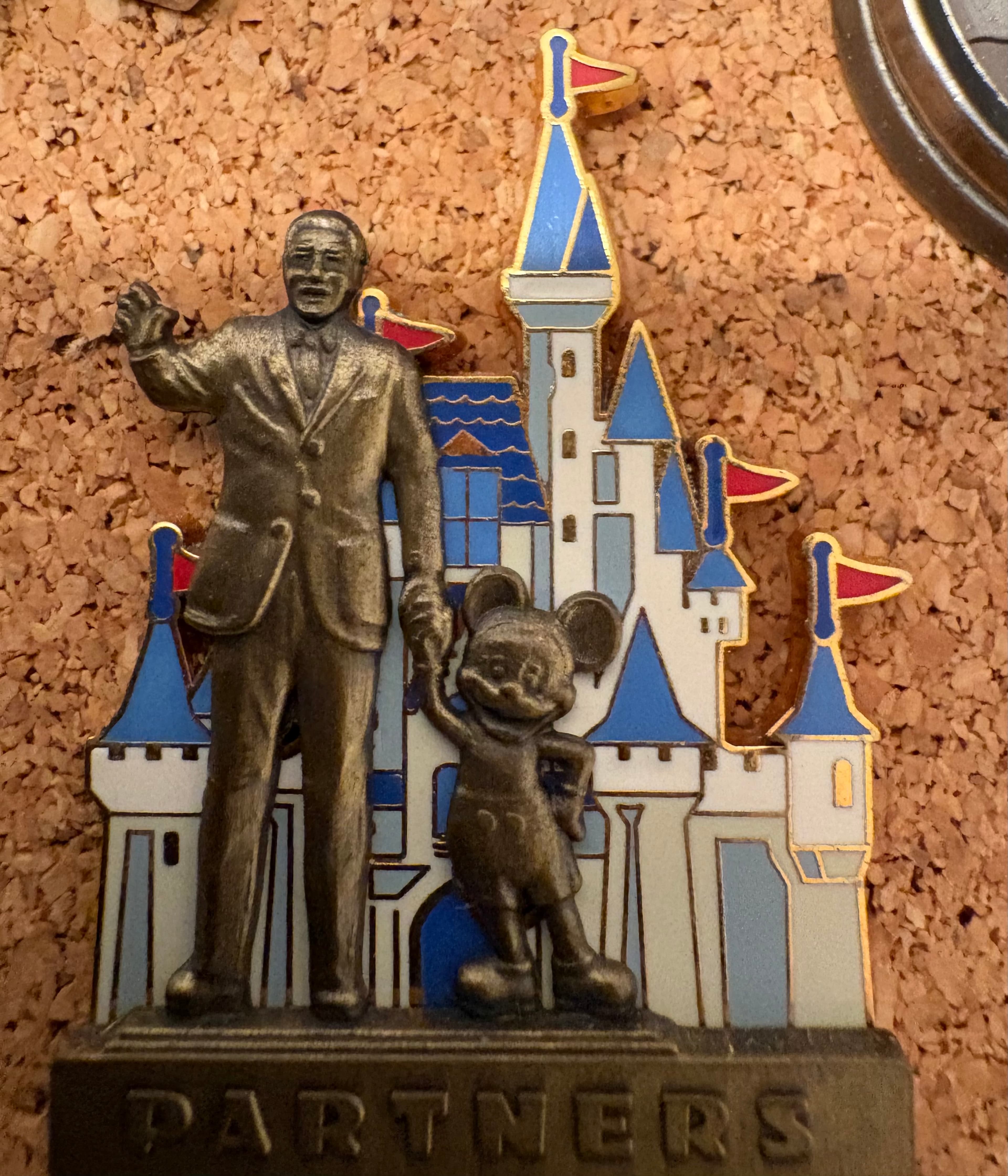Walt Disney and Mickey Mouse in front of Cinderella's Castle front