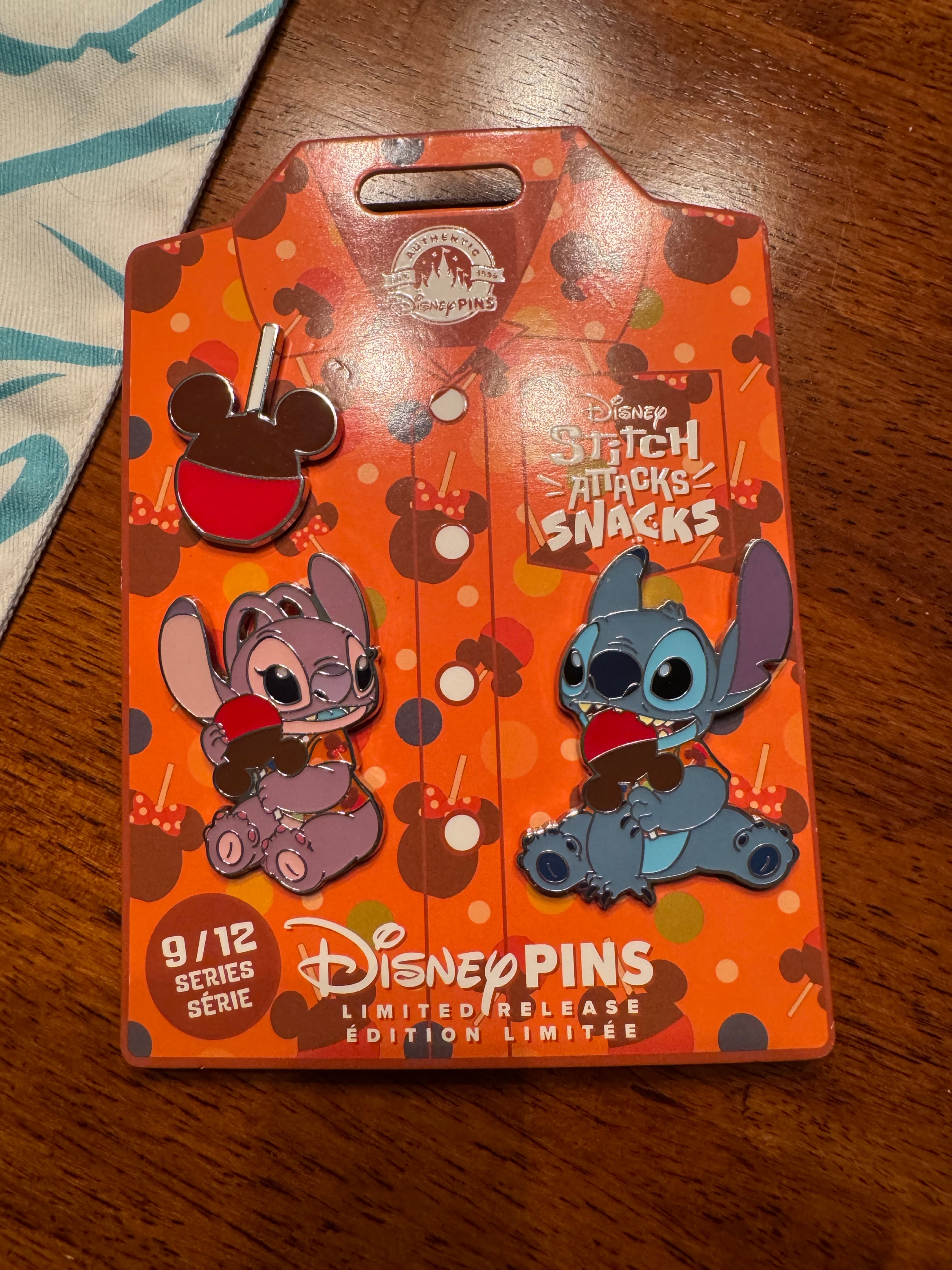 2024 Stitch Attacks Snacks Limited Release Pin Set - Caramel Apple 9/12 front