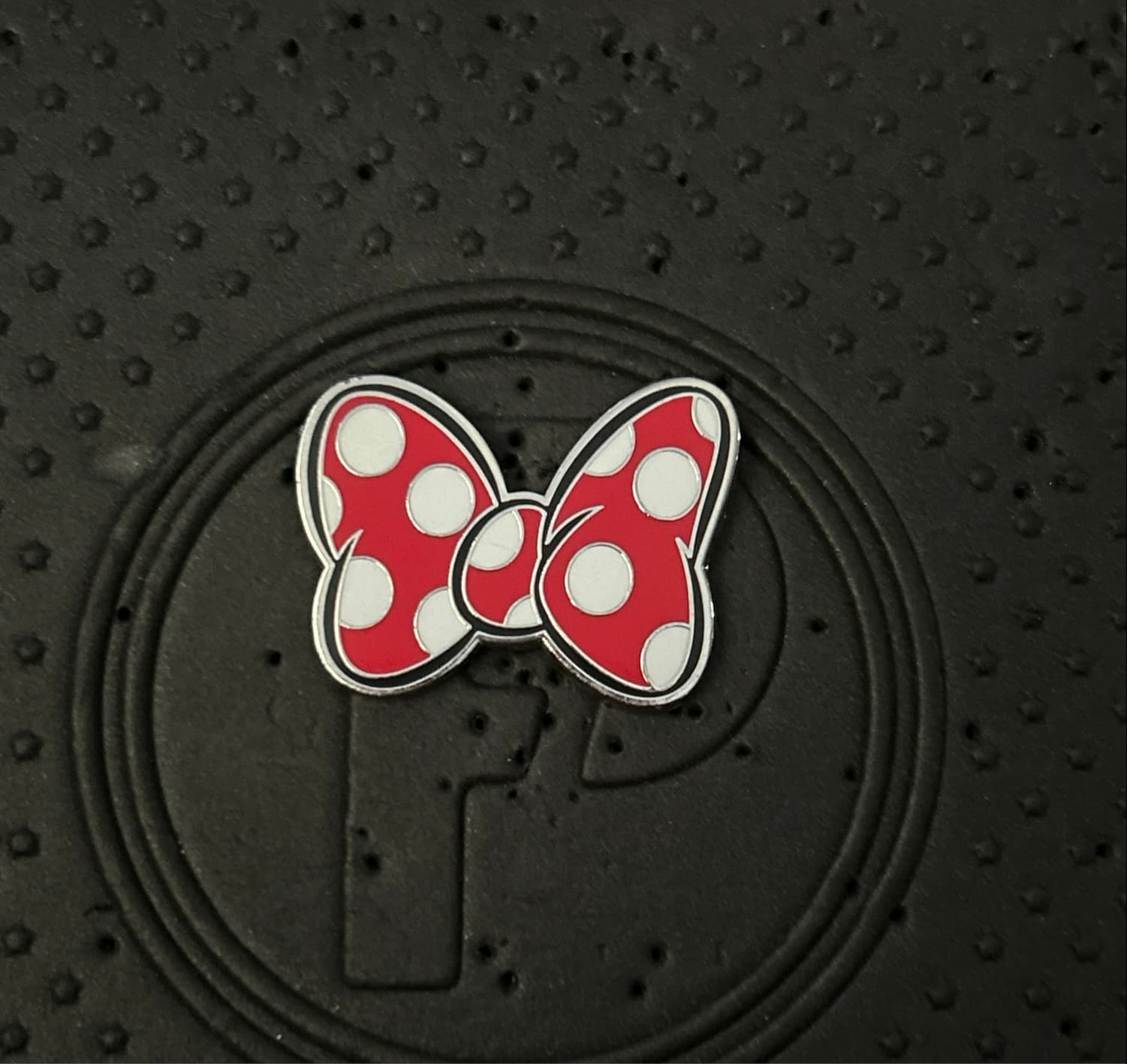 Minnie Mouse Red Bow with White Dots front