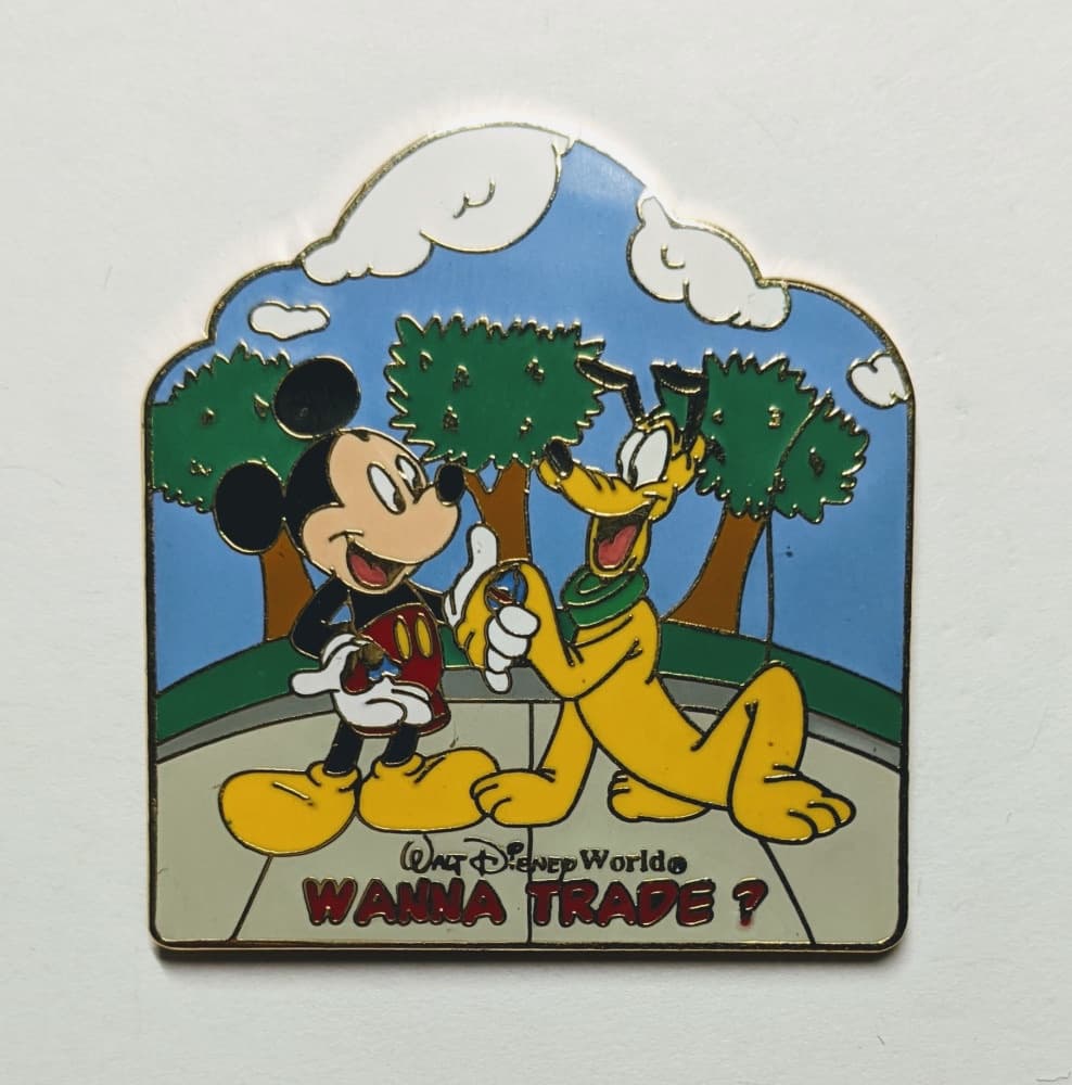 Mickey & Pluto "Wanna Trade?" with Park Background front