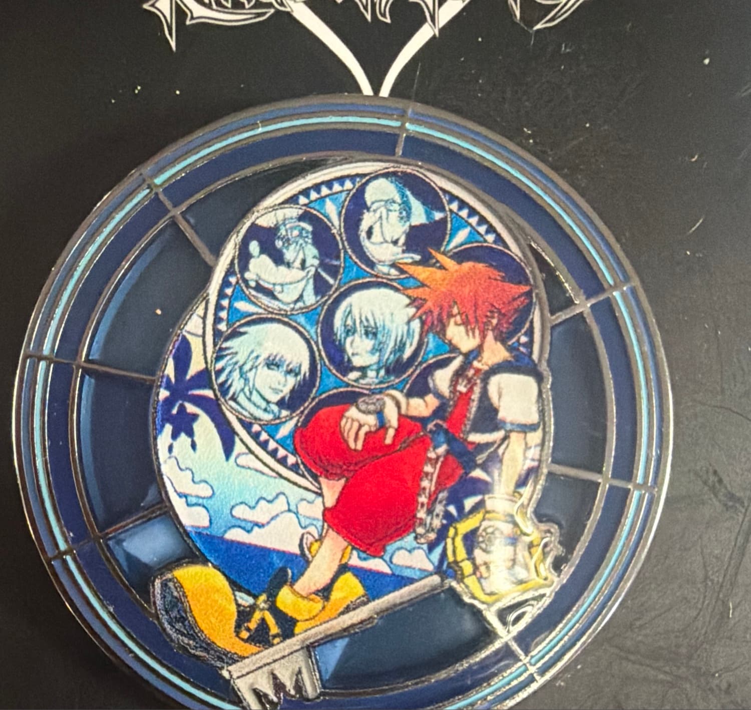 Disney Kingdom Hearts Stained Glass Blind Box Enamel Pin - Sora front