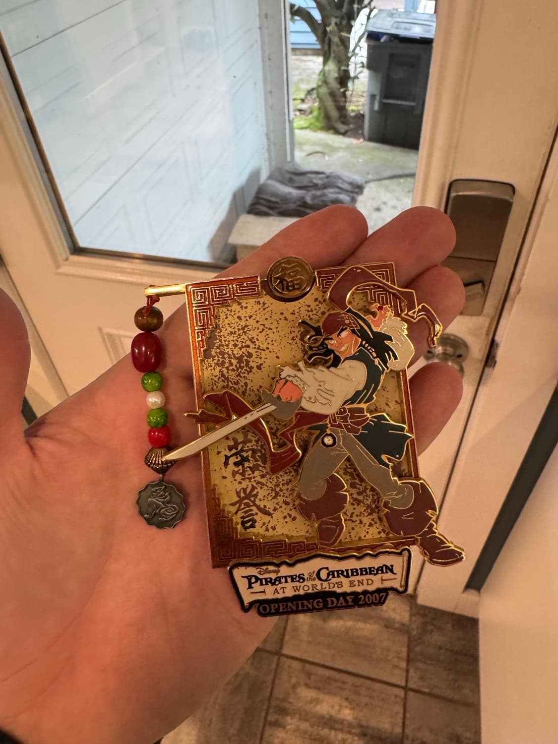 Captain Jack Sparrow Pirates of the Caribbean At World's End Opening Day 2007 Dangle Pin front