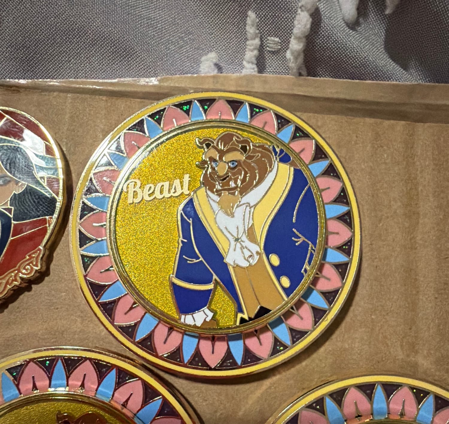 Beast - Beauty and the Beast Plates Spinner Pin front