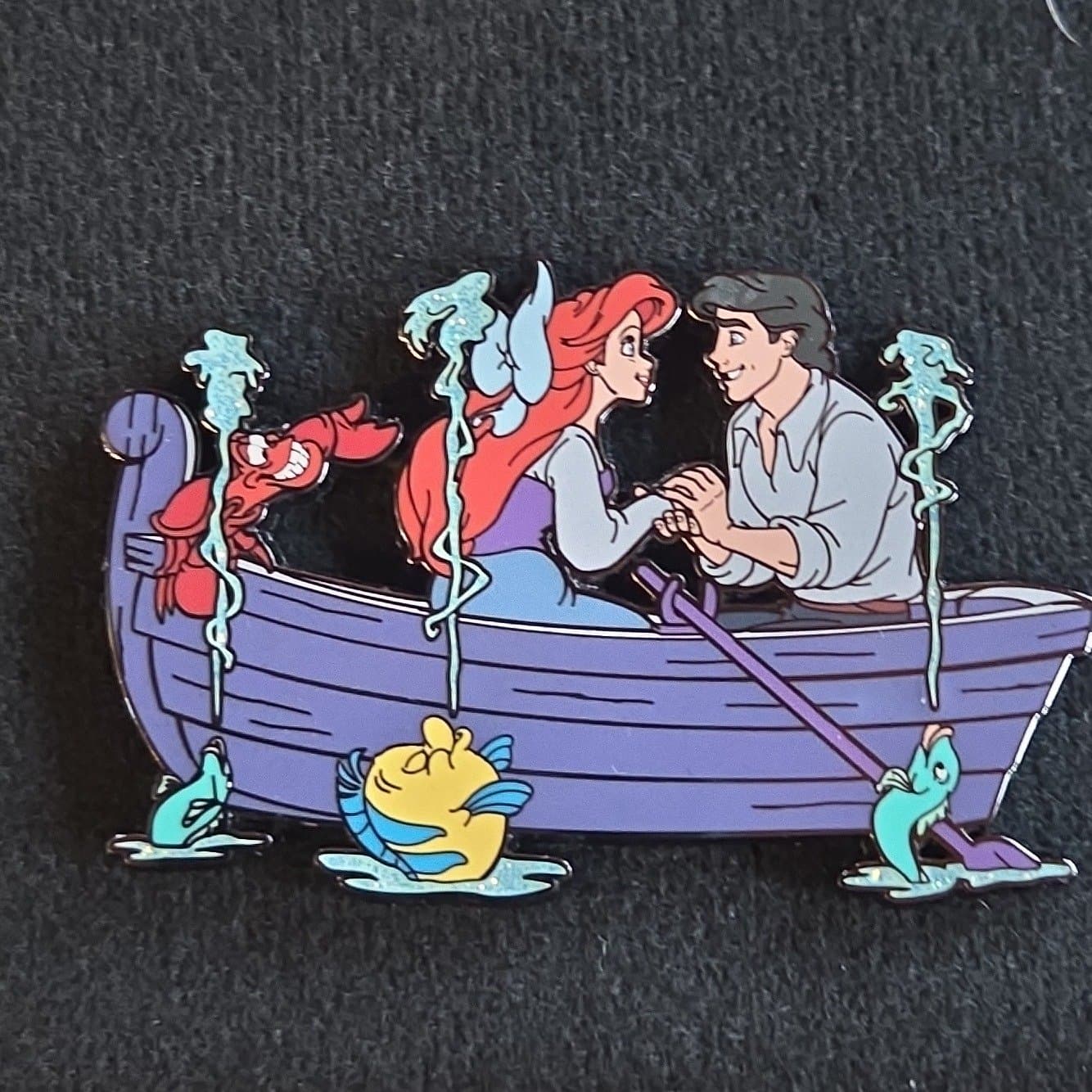 Ariel & Prince Eric Kiss the Girl Boat Scene #1815 Rare front