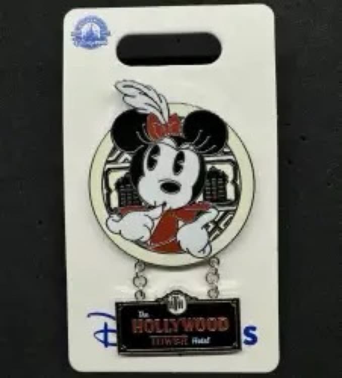 Vintage Minnie Mouse with Dangle - Tower of Terror - Hollywood Tower Hotel front