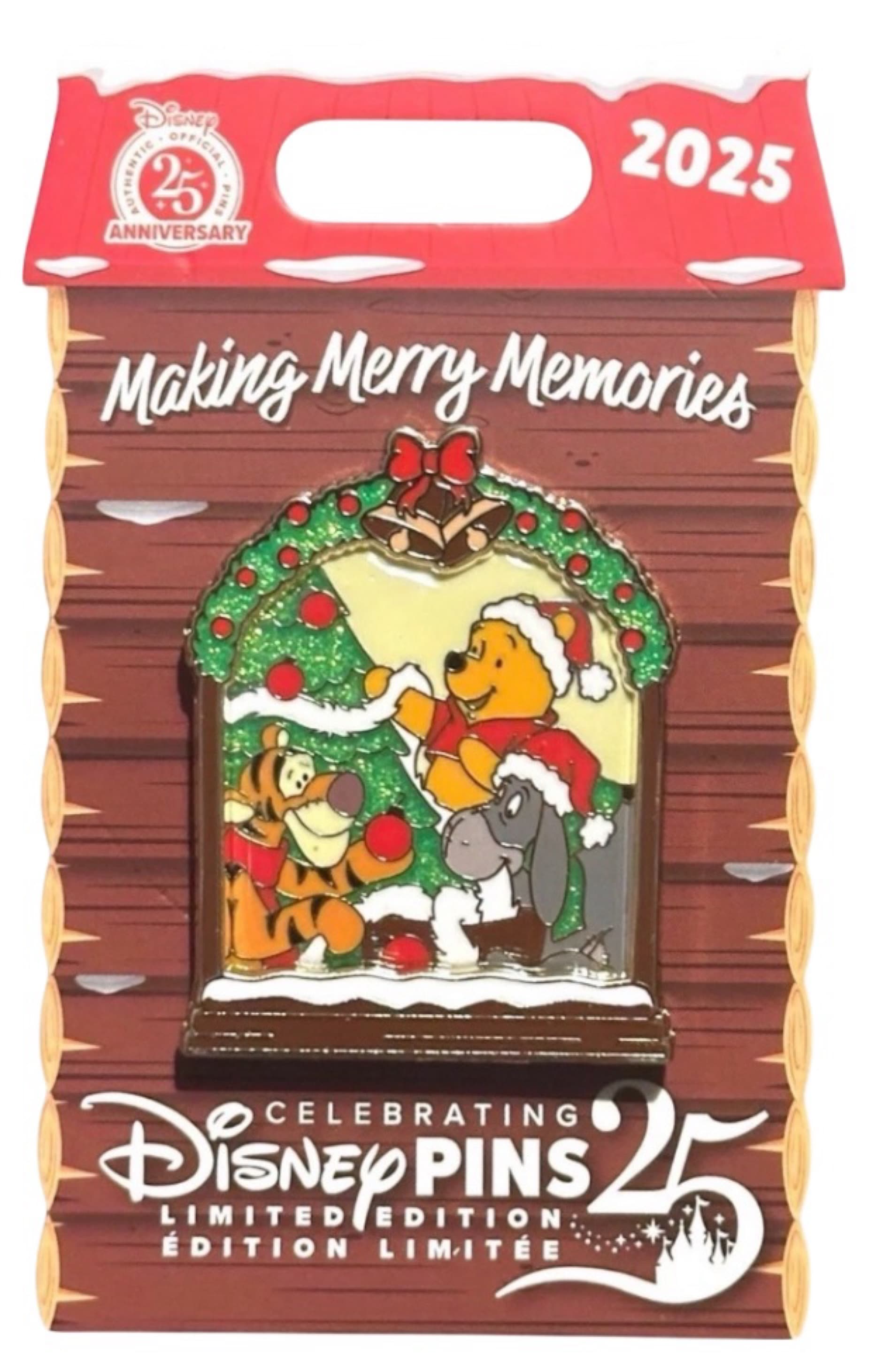 Winnie the Pooh, Tigger, and Eeyore Decorating Christmas Tree Window front