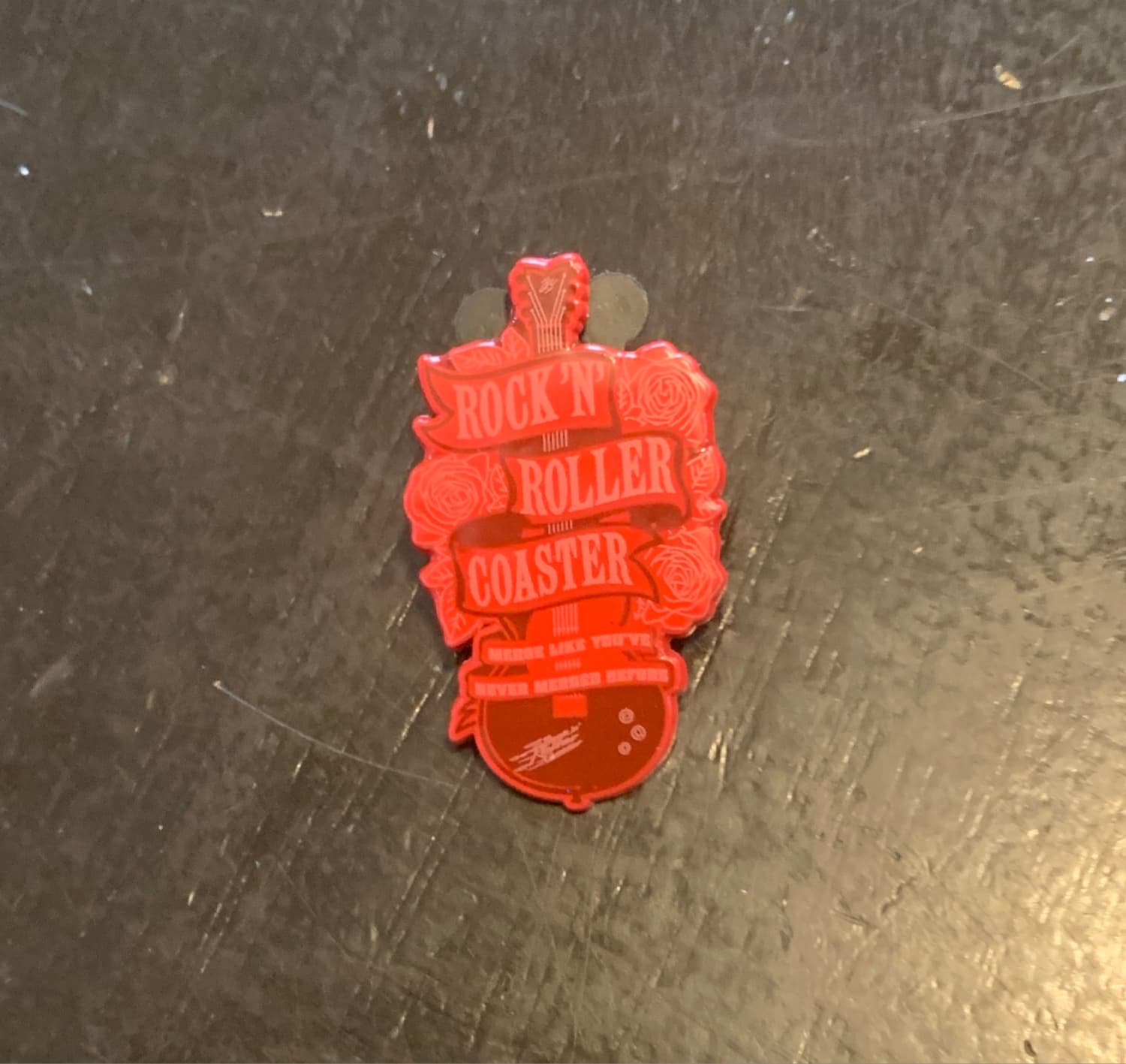 Rock 'n' Roller Coaster Guitar Pin front