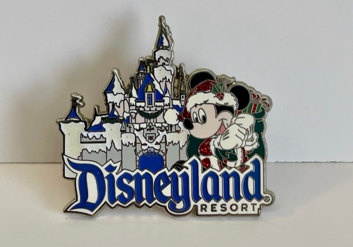 2012 Disneyland Resort Christmas Holiday Santa Mickey Castle Pin front