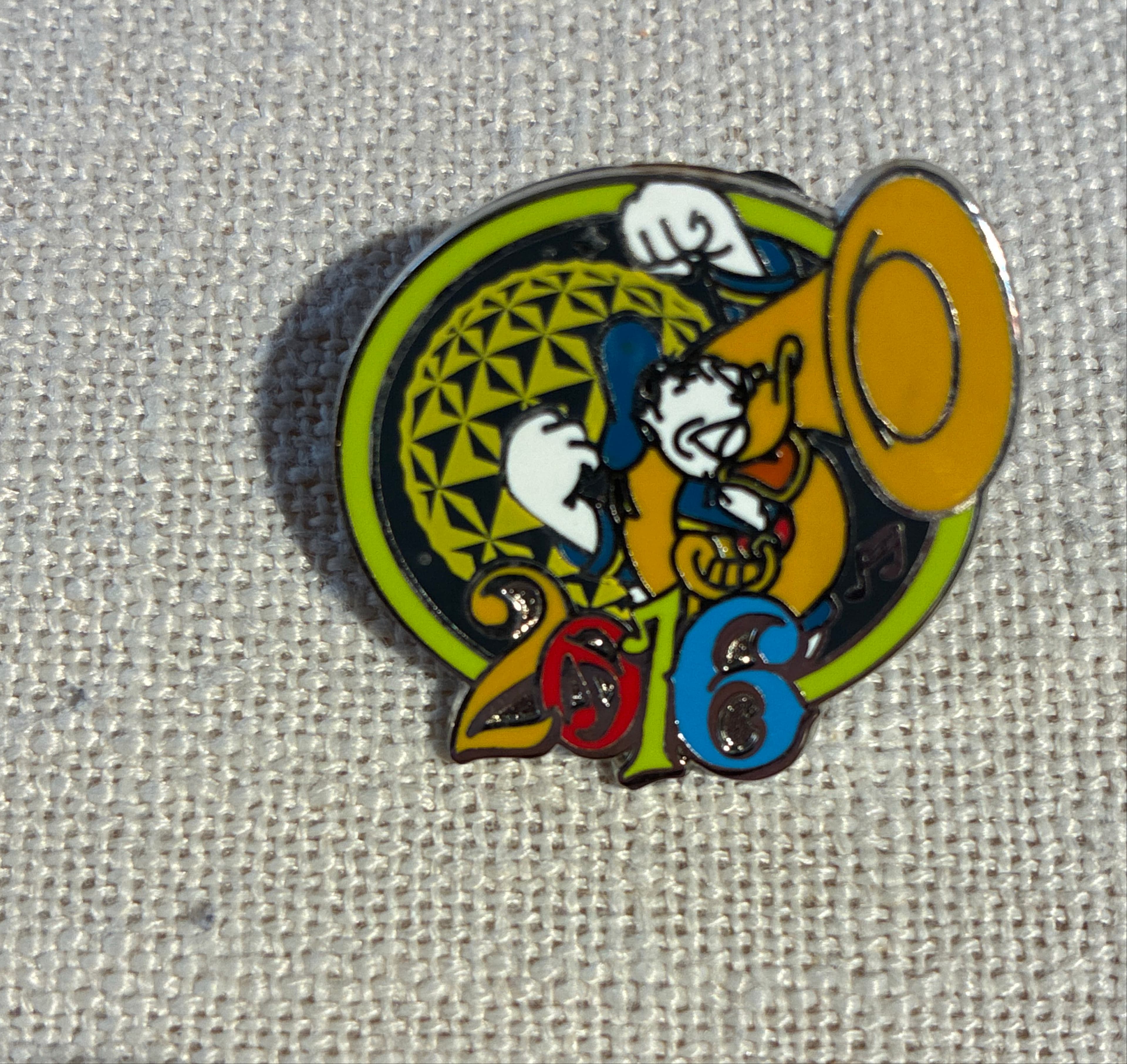 2016 Donald Plying a Tuba - EPCOT front