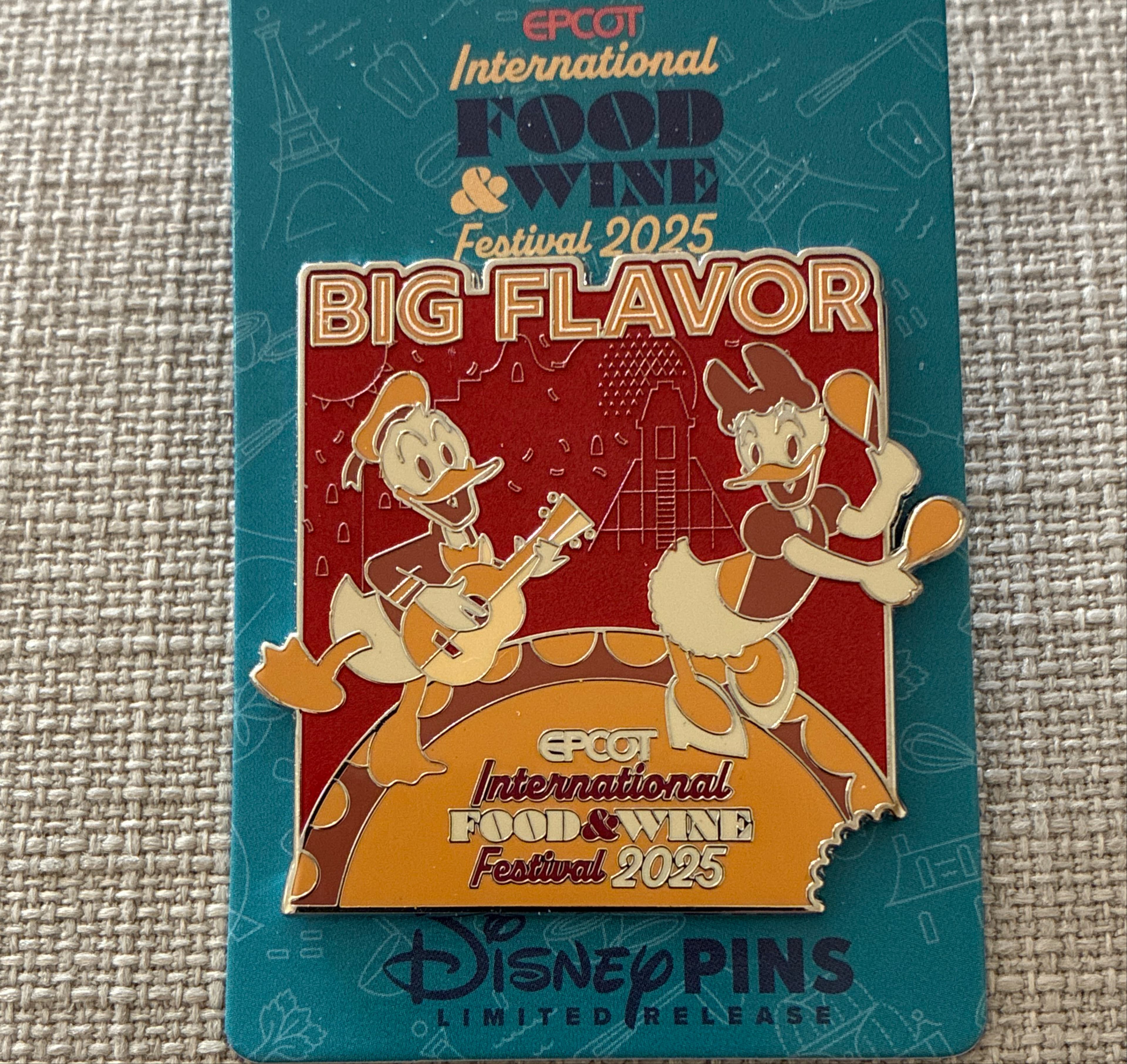 Donald and Daisy Big Flavor - EPCOT International Food & Wine Festival 2025 Pin front
