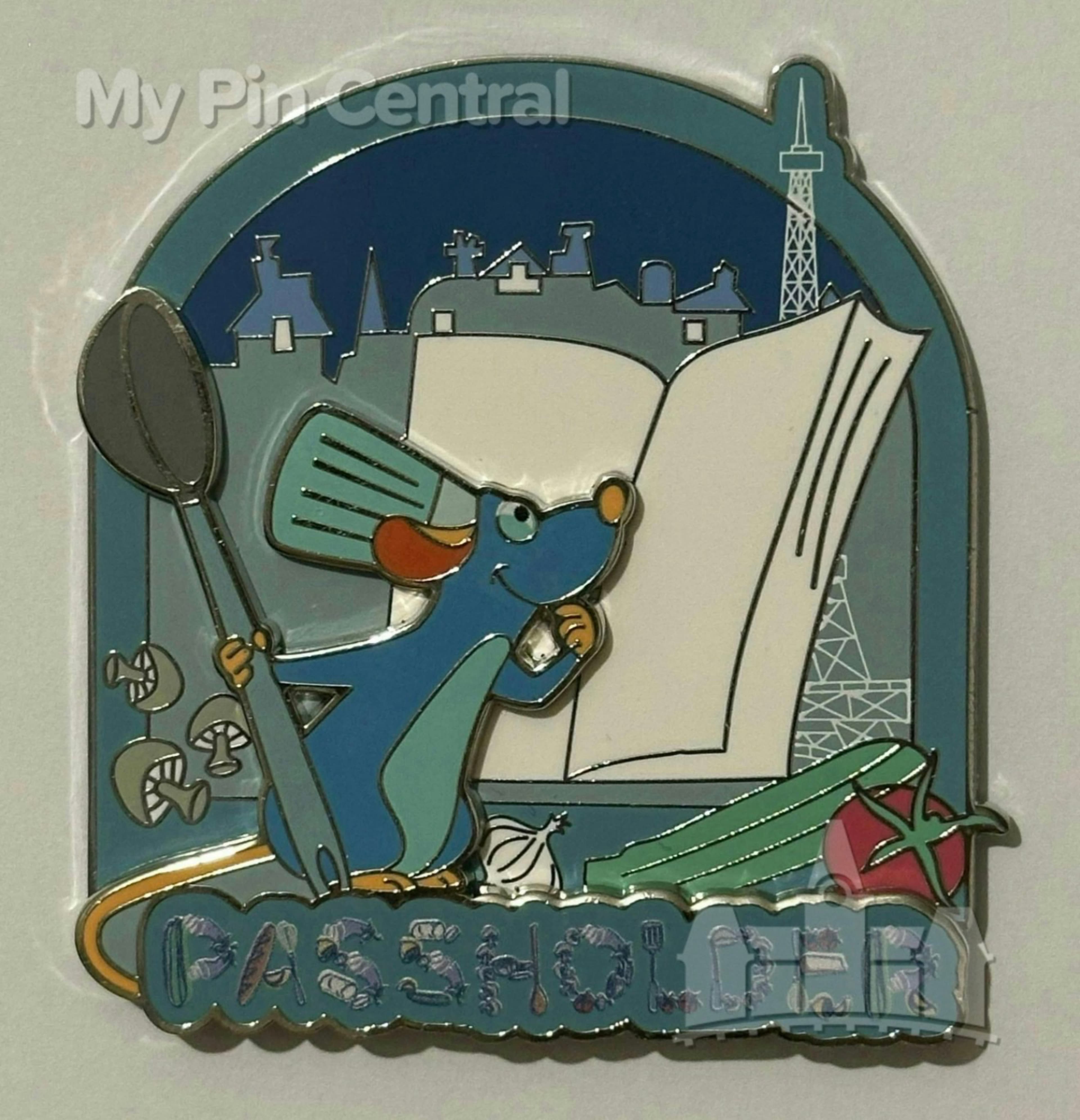 Ratatouille - Remy with Spoon, Cookbook & Eiffel Tower front