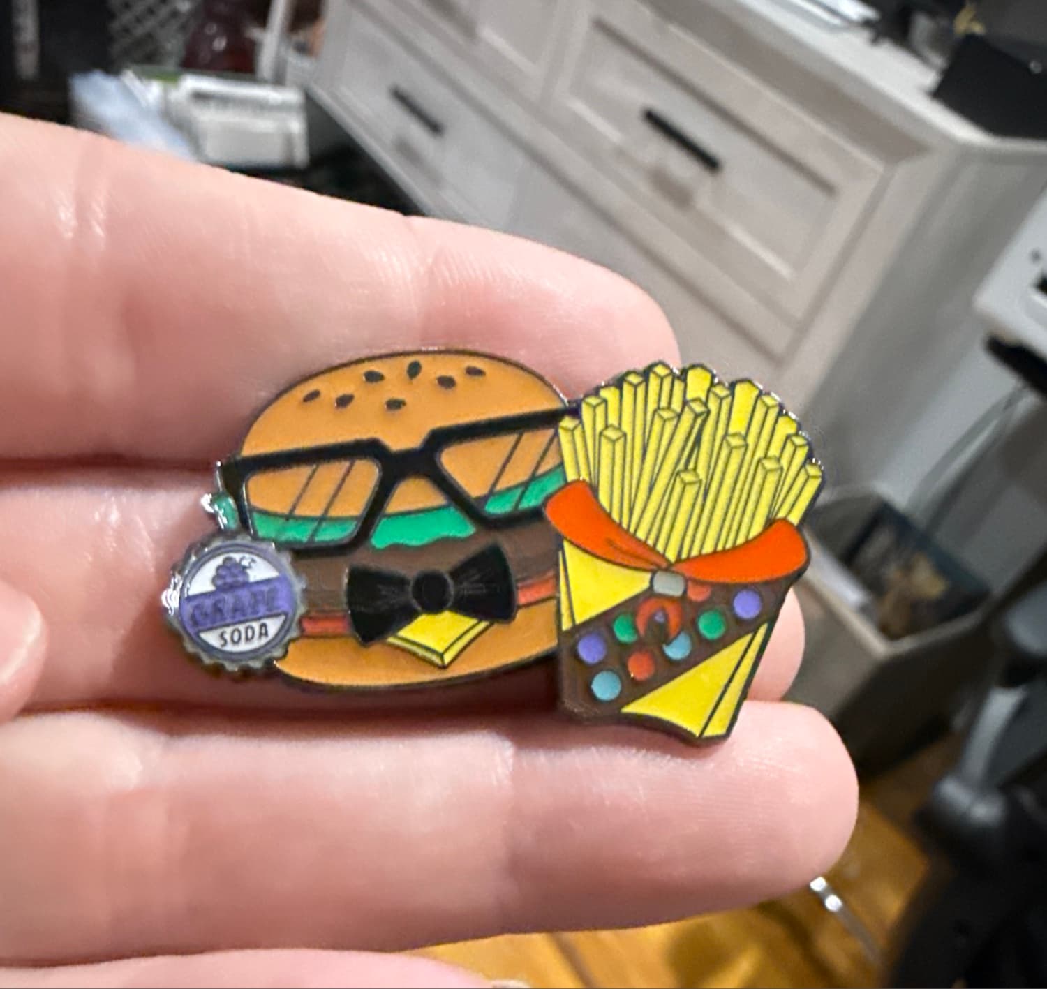 Loungefly Disney Pixar Fast Food Blind Box Enamel Pin - Up (Carl Burger & Fries) front