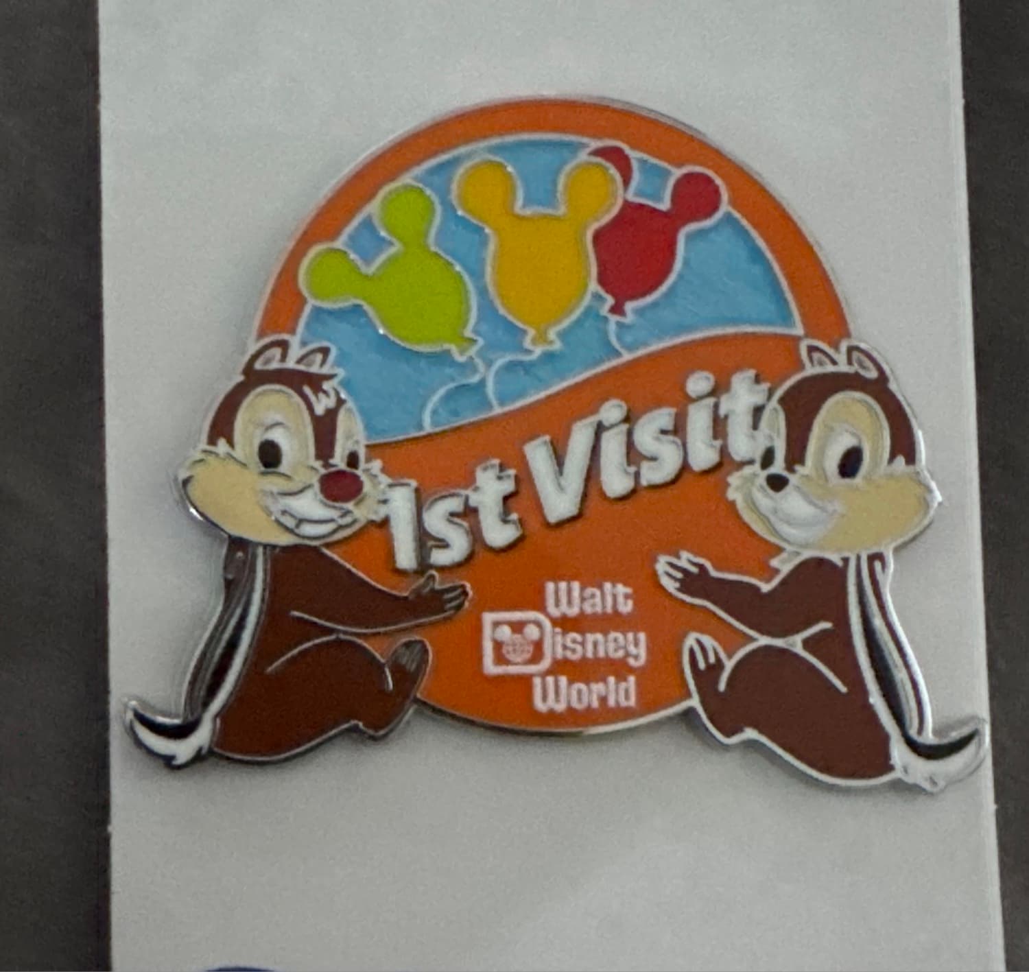 Chip 'n Dale Walt Disney World 1st Visit Pin front