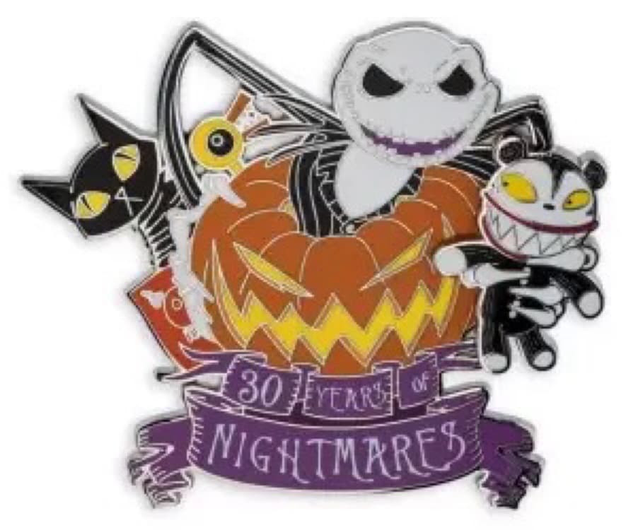 Jack Skellington and Toys Mini Jumbo Pin - 30 Years of Nightmares front