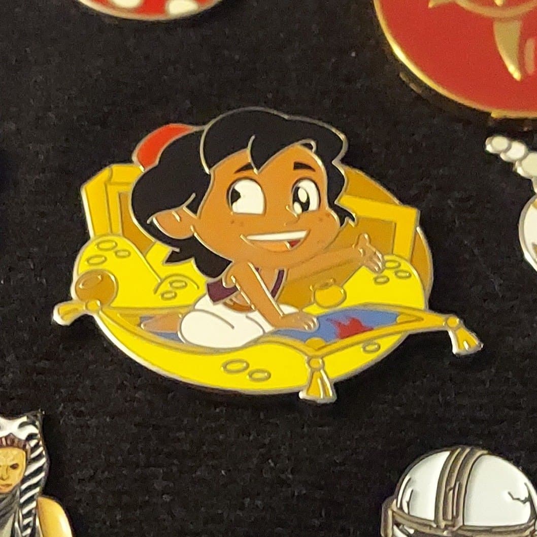 Aladdin and Magic Carpet Animated Cuties Pin front