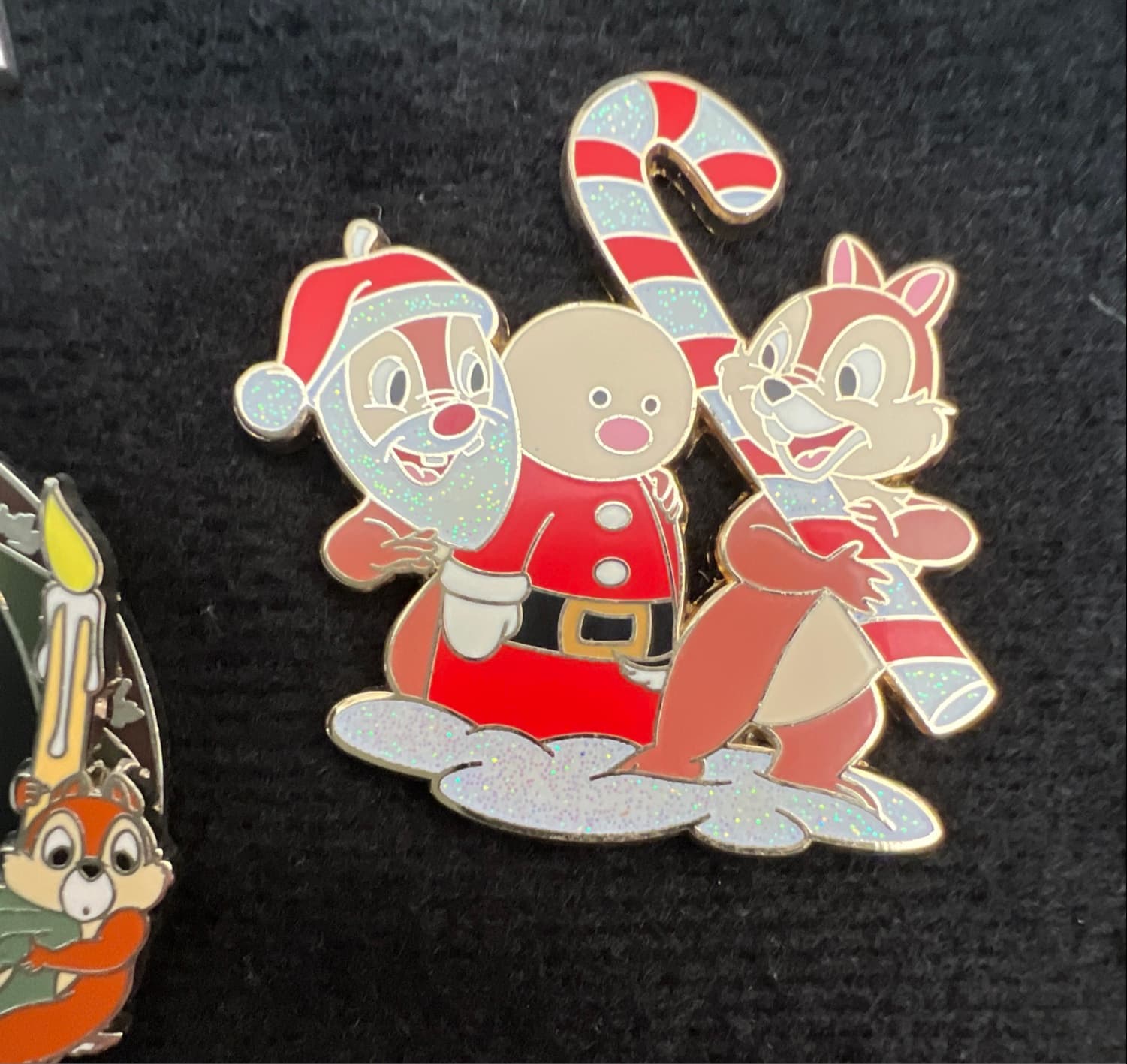 Chip and Dale with a Candy Cane and Santa Candle front