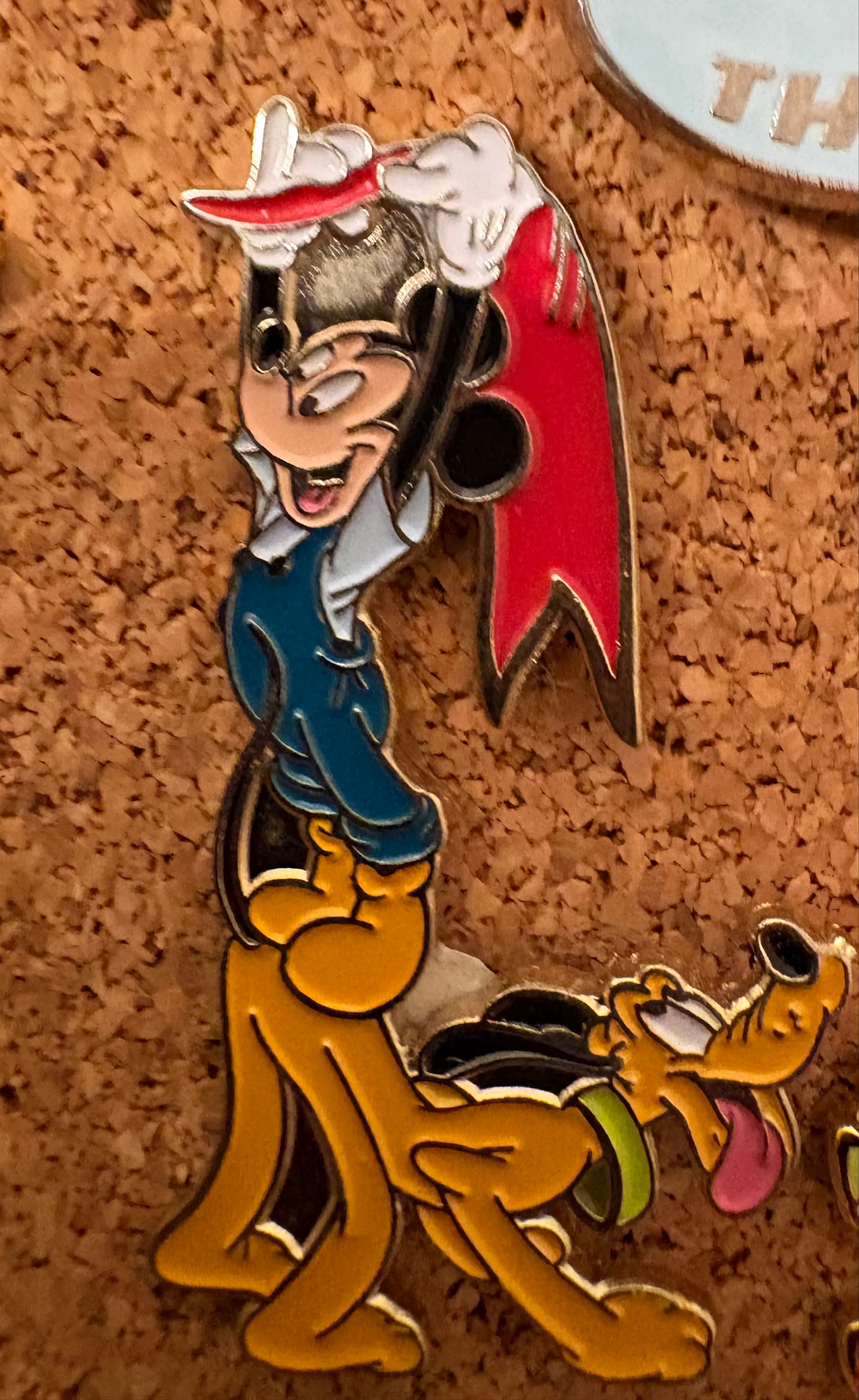 Disney Mickey Mouse Pluto Cast Holiday Celebration Christmas card art Pin front