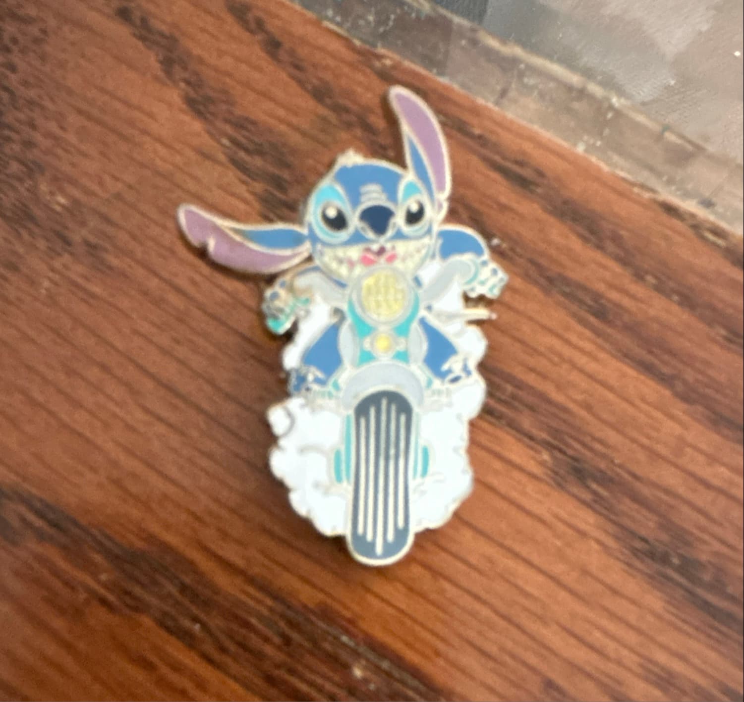 Stitch Riding Motorcycle front