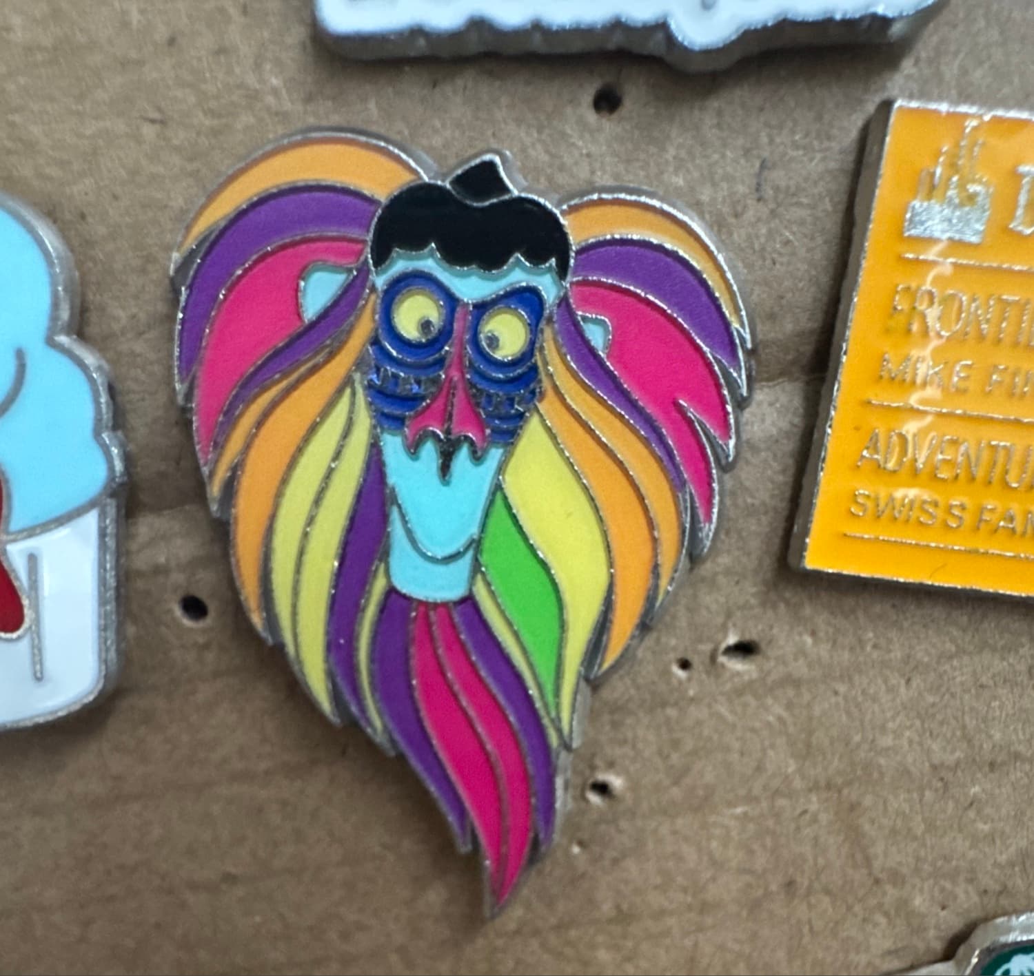 Rafiki Stylized Colorful Head Pin front