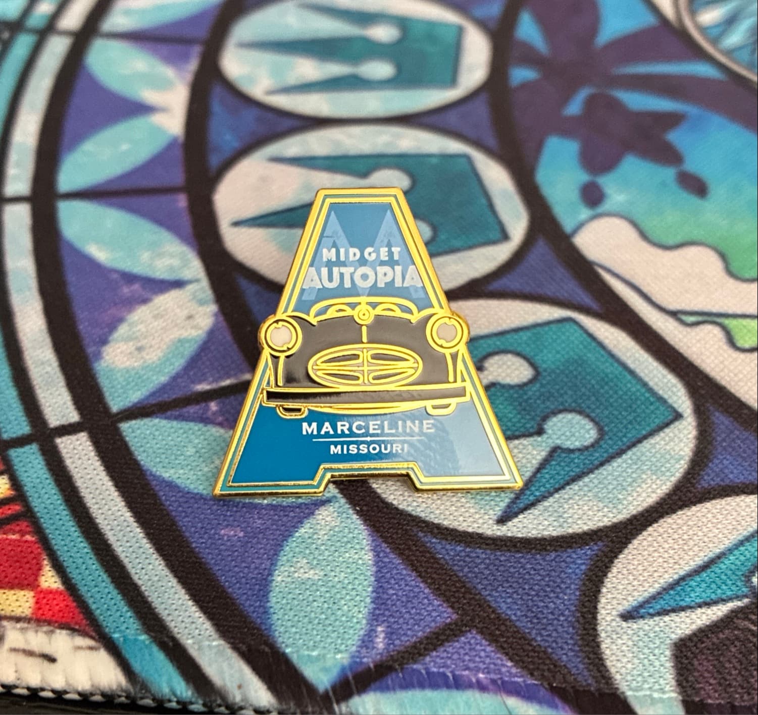 Midget Autopia Marceline Missouri A-shaped Pin front