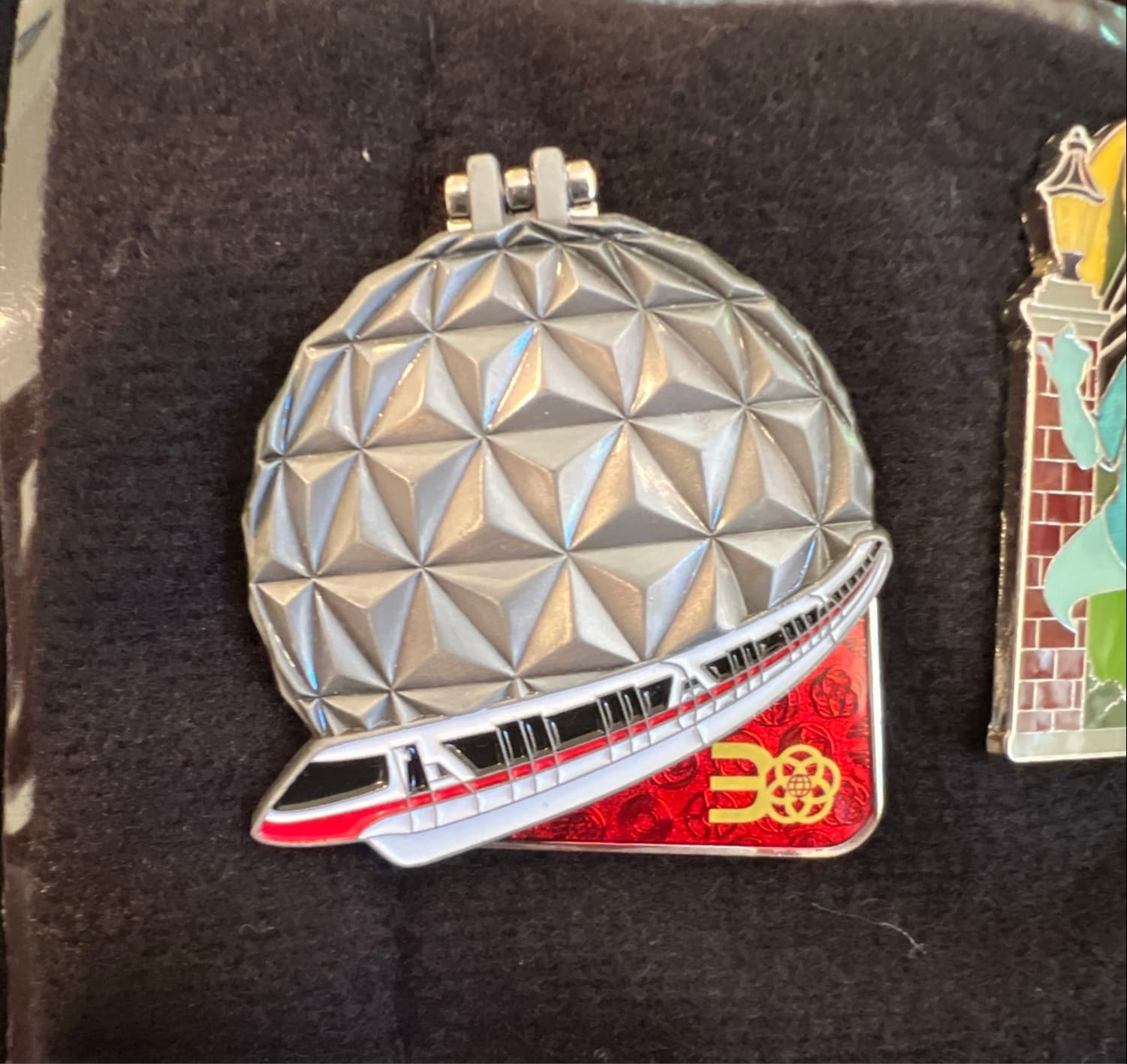 Epcot 30th Anniversary - Spaceship Earth and Monorail Red at Epcot front