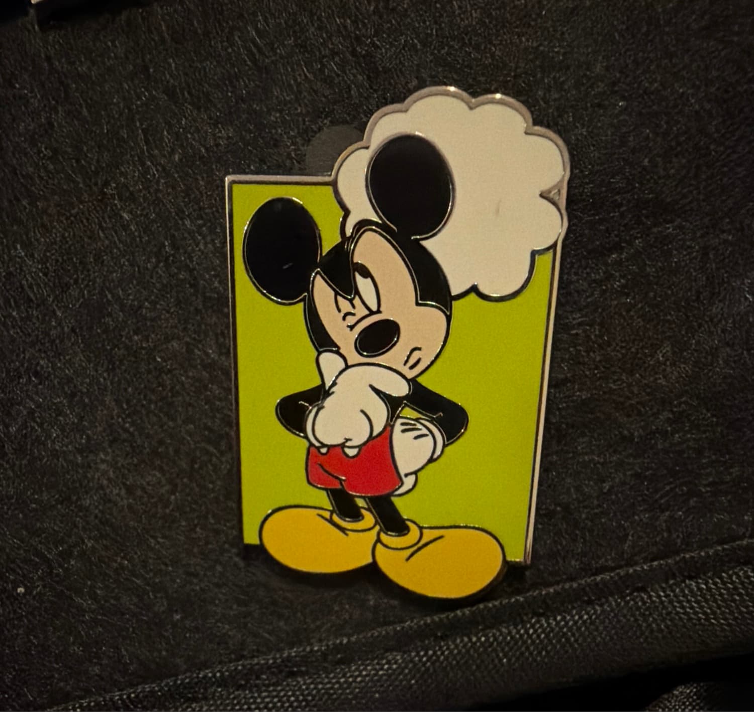 Mickey Thinking With Thought Bubble Disney Pin front