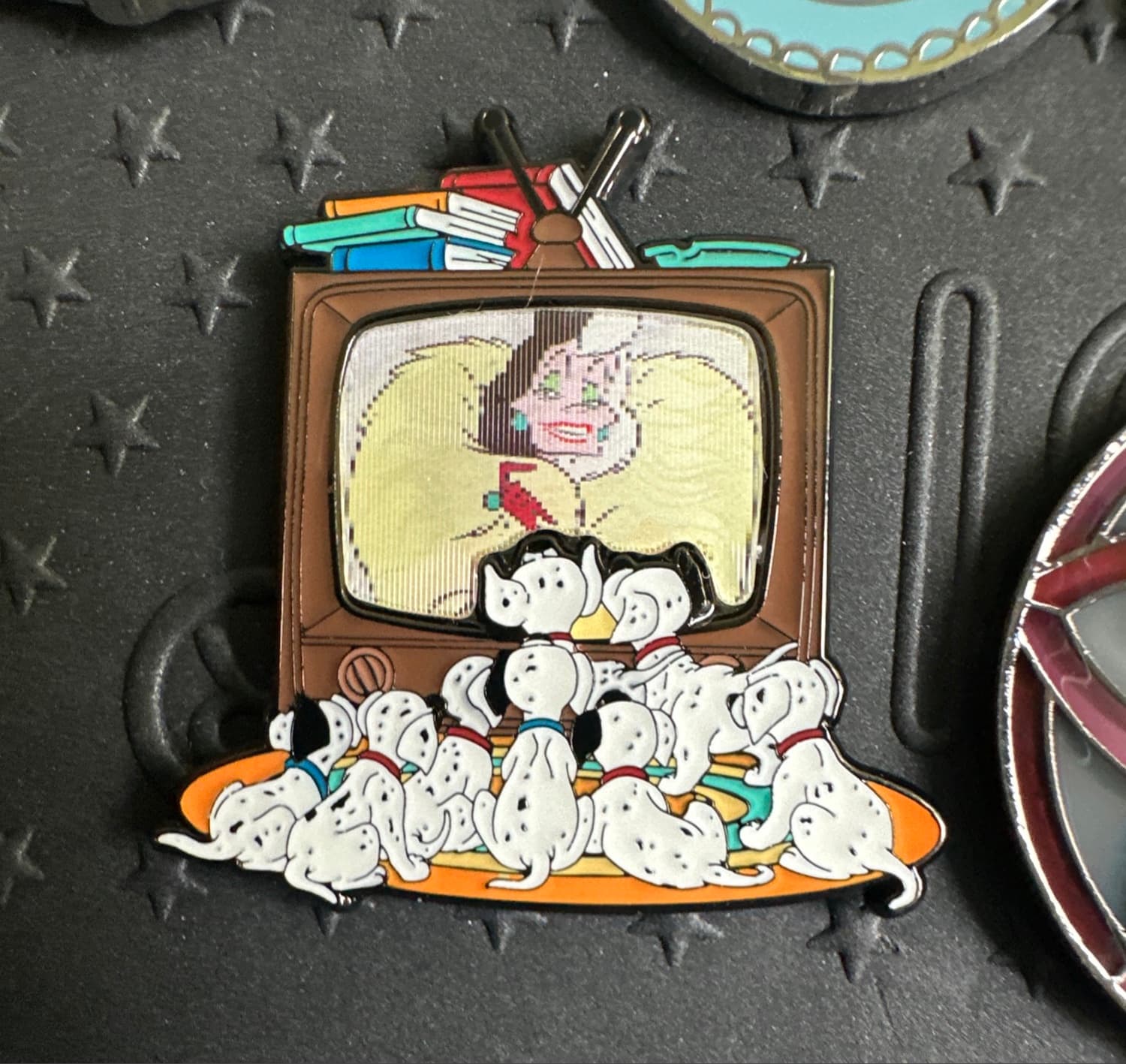 Loungefly Disney 101 Dalmatians Cruella Lenticular Enamel Pin front