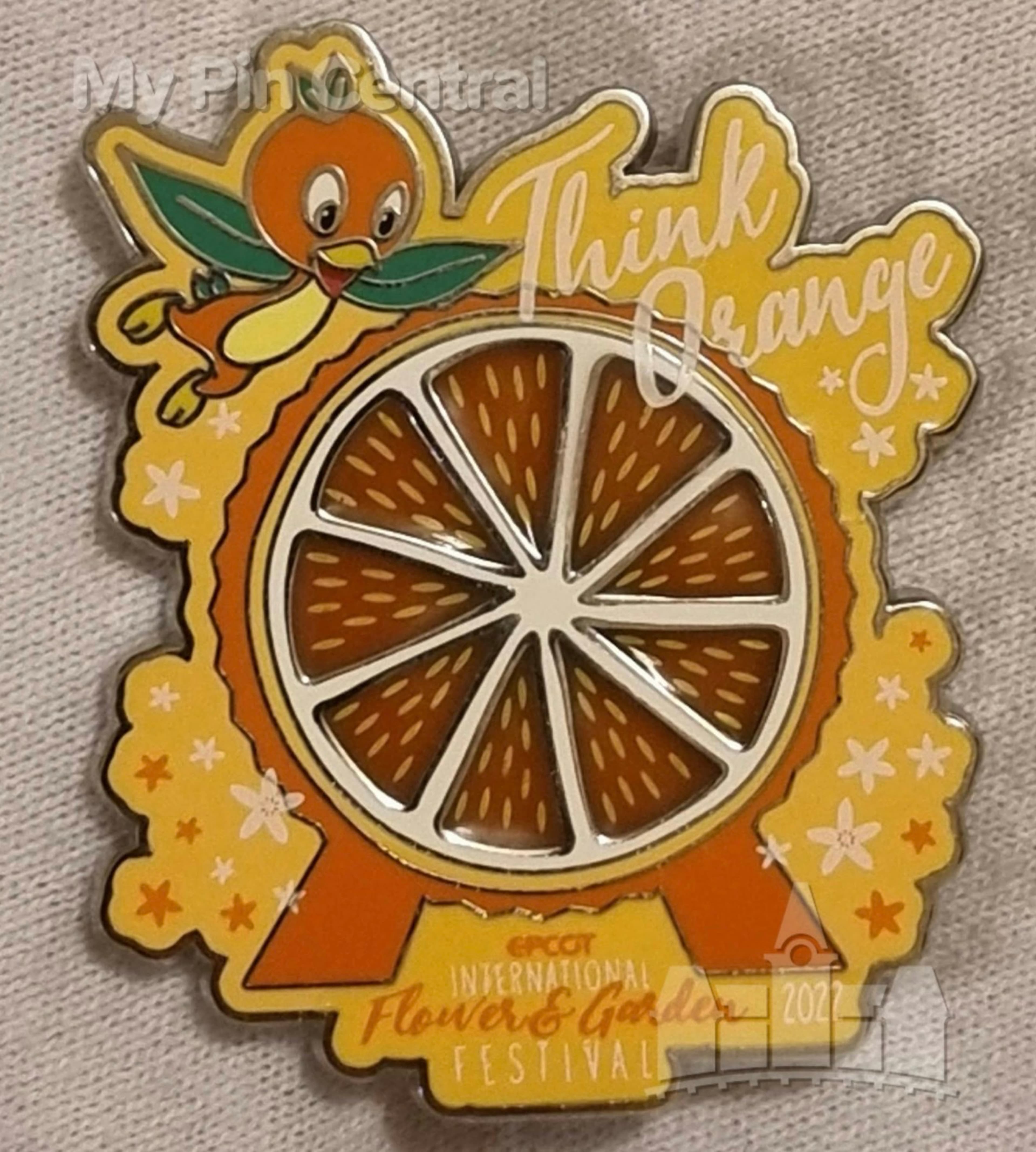 EPCOT International Flower & Garden Festival 2022 - Orange Bird - Think Orange Pin front