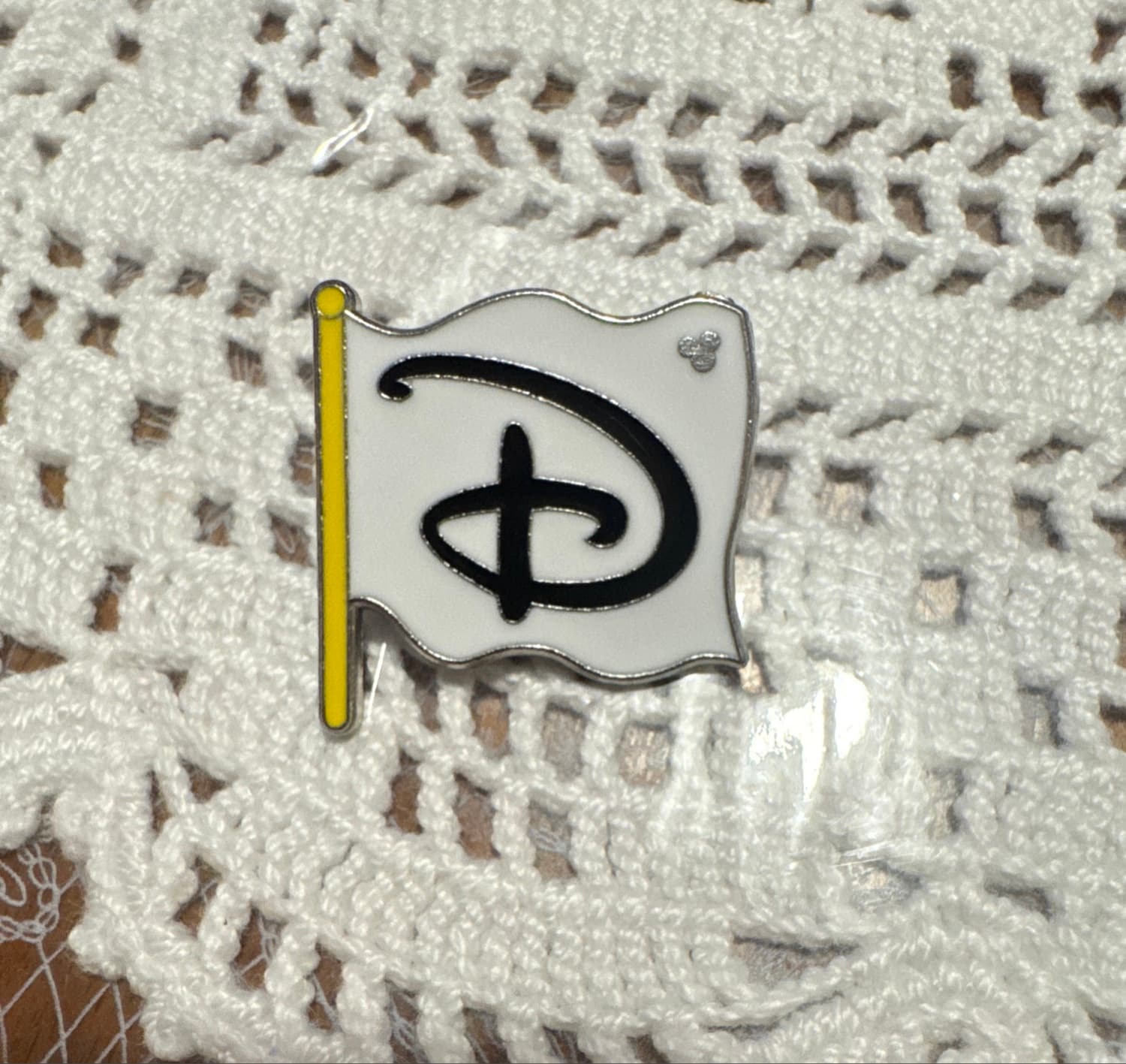 Classic D Flag Hidden Mickey Pin front