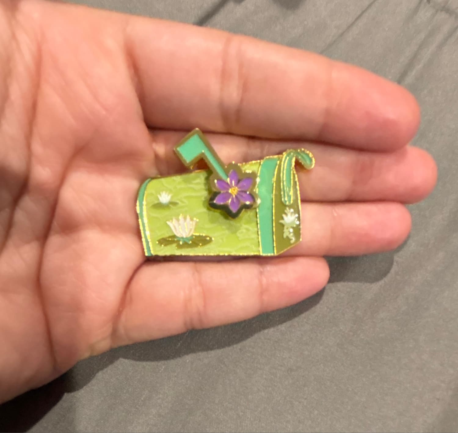 Tiana Princess Mailbox Moving Enamel Pin front