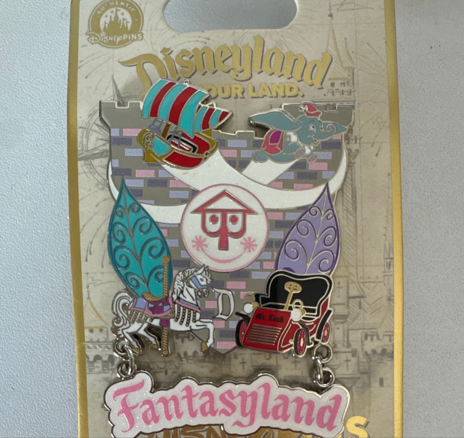 Disneyland Is Your Land Fantasyland Dangle Pin front