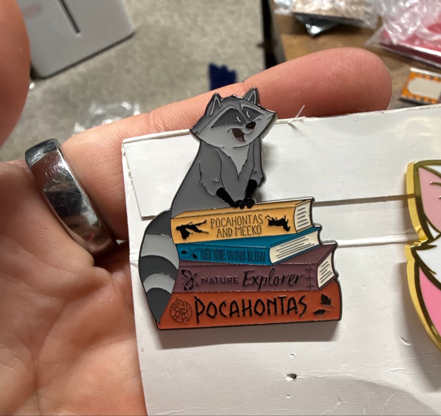 Disney Loungefly Princess Sidekick Book Mystery Pin - Meeko Pocahontas front