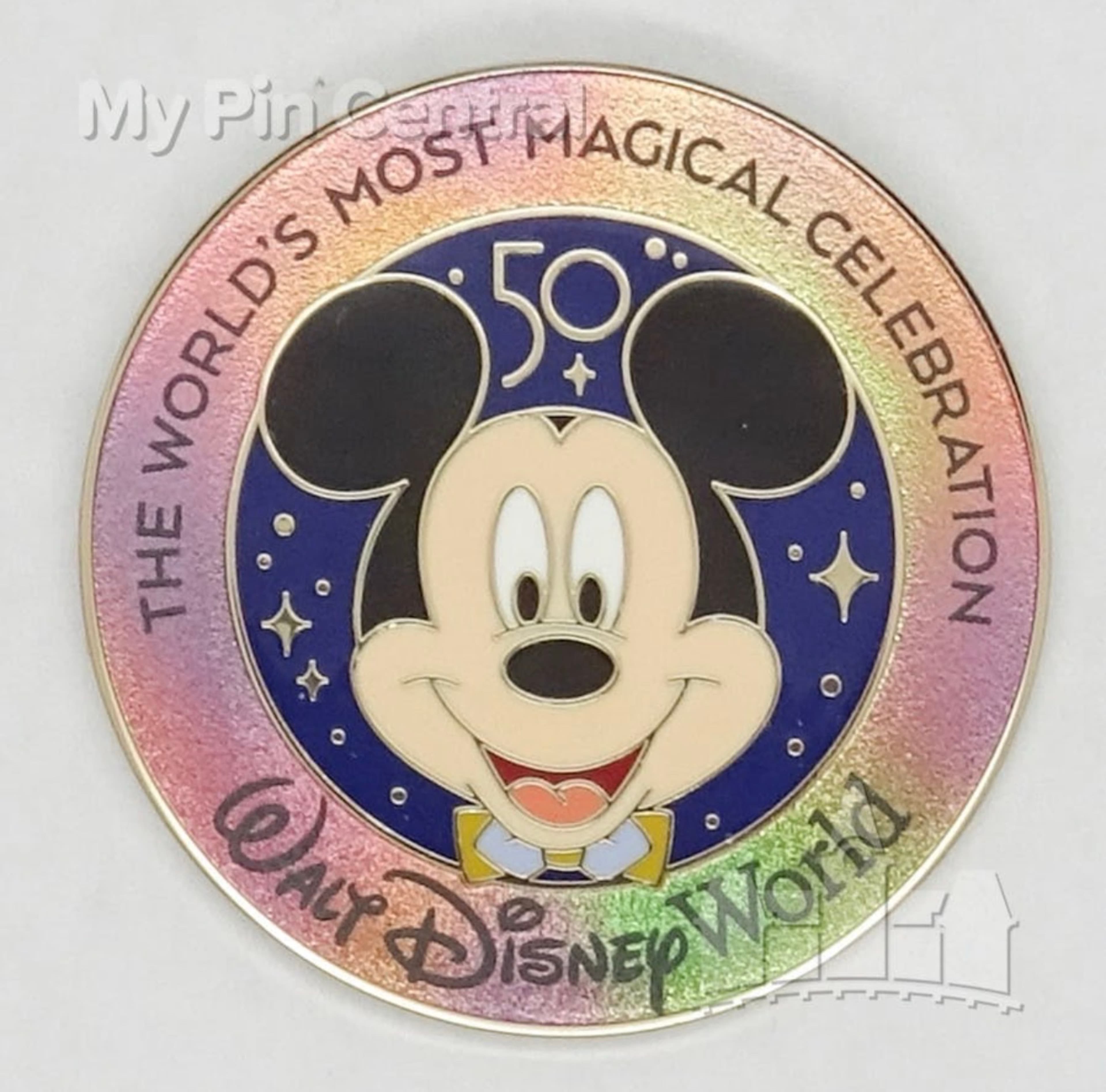 Mickey Mouse The World's Most Magical Celebration 50th Anniversary EARidescent Pin - Walt Disney World front