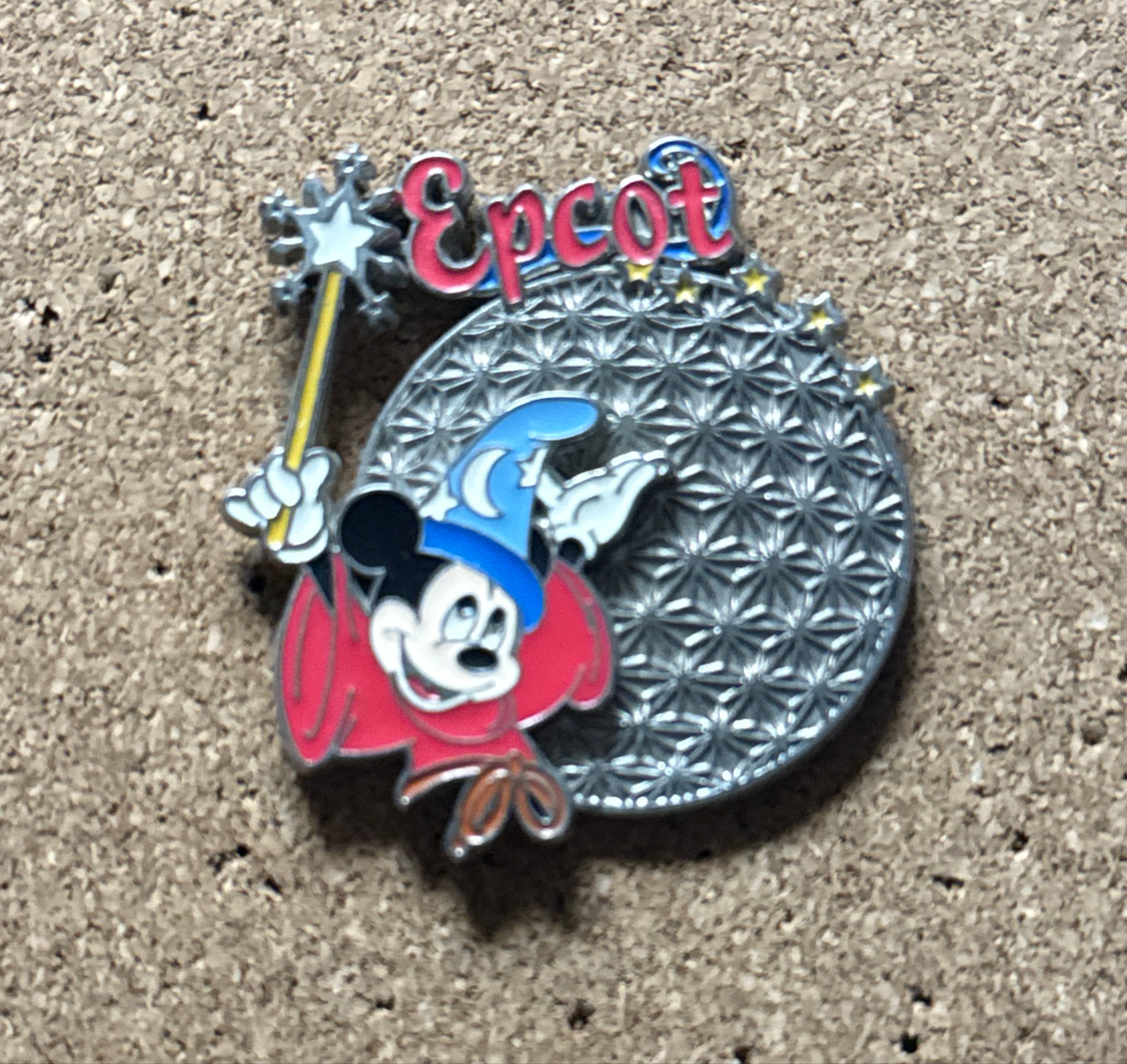 Sorcerer Mickey in Front of Spaceship Earth front