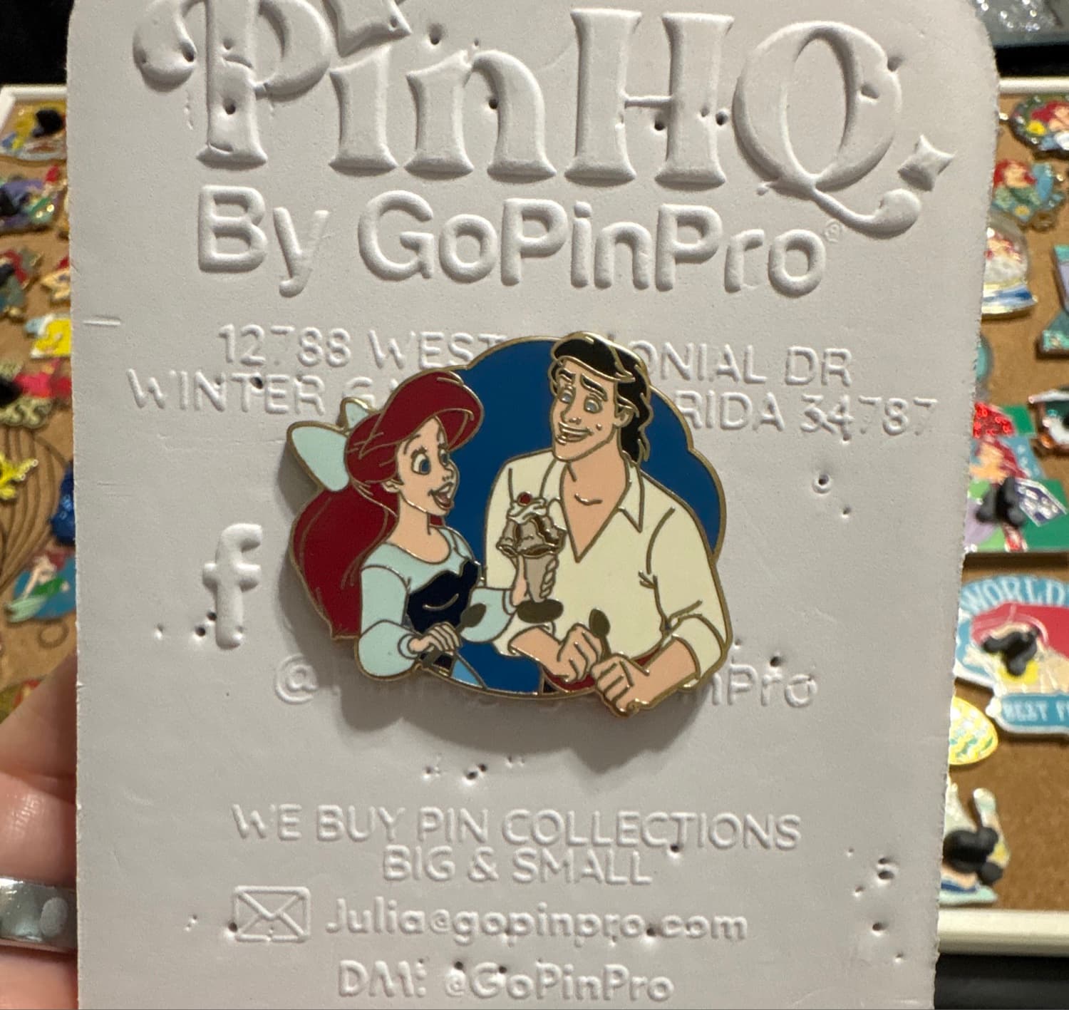 Ariel & Eric (PTD) Pin Trader's Delight Series Disney Studio Store Hollywood / Soda Fountain front