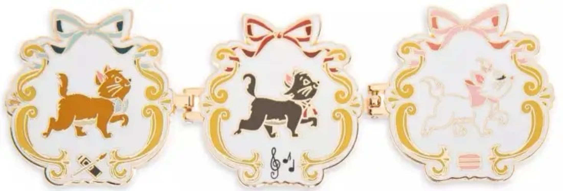 Aristocat Kittens Hinged Trifold Pin front